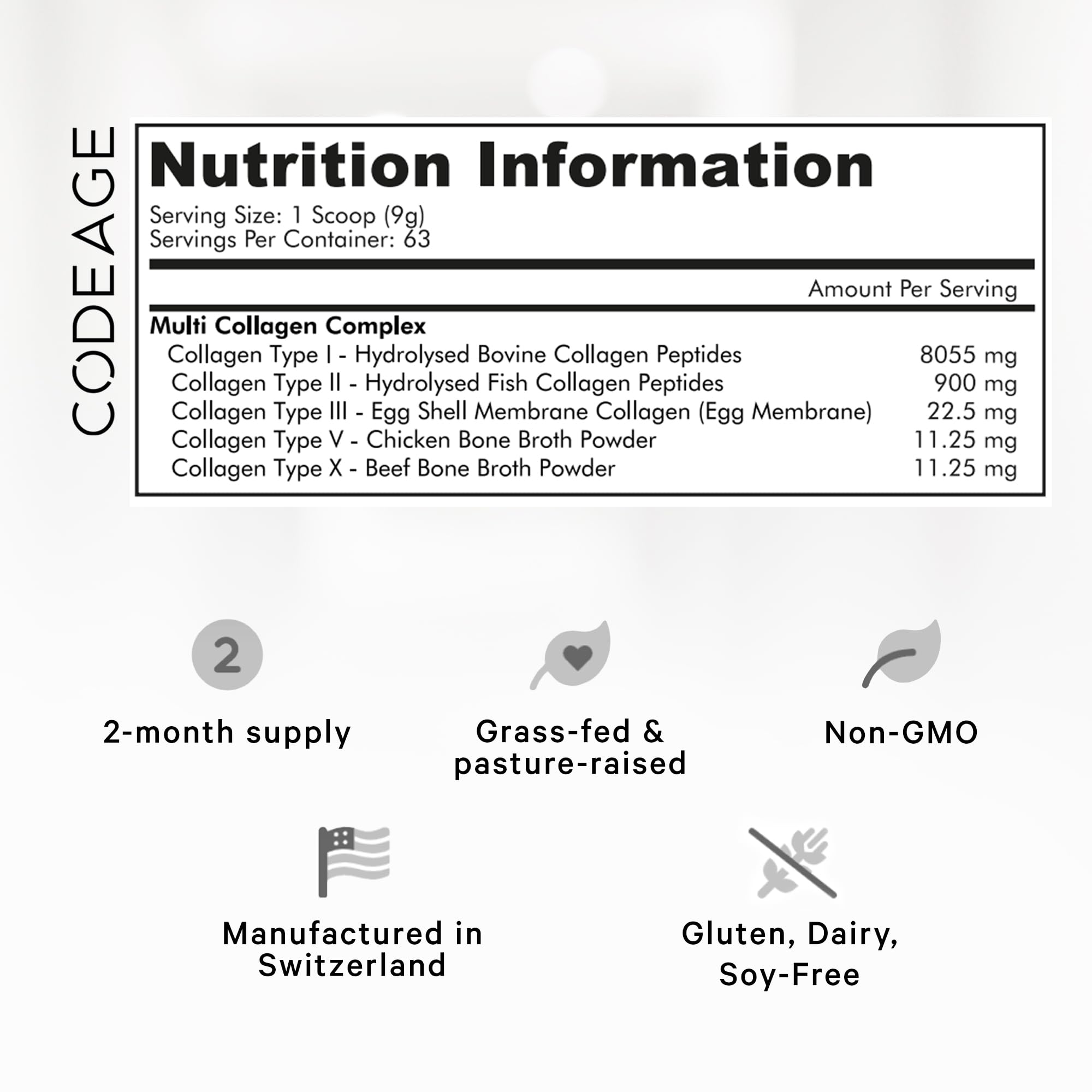Codeage Multi Collagen Protein Powder Peptides, 2-Month Supply, Hydrolyzed, Type I, II, III, V, X Grass Fed Codeage buy supplements canada