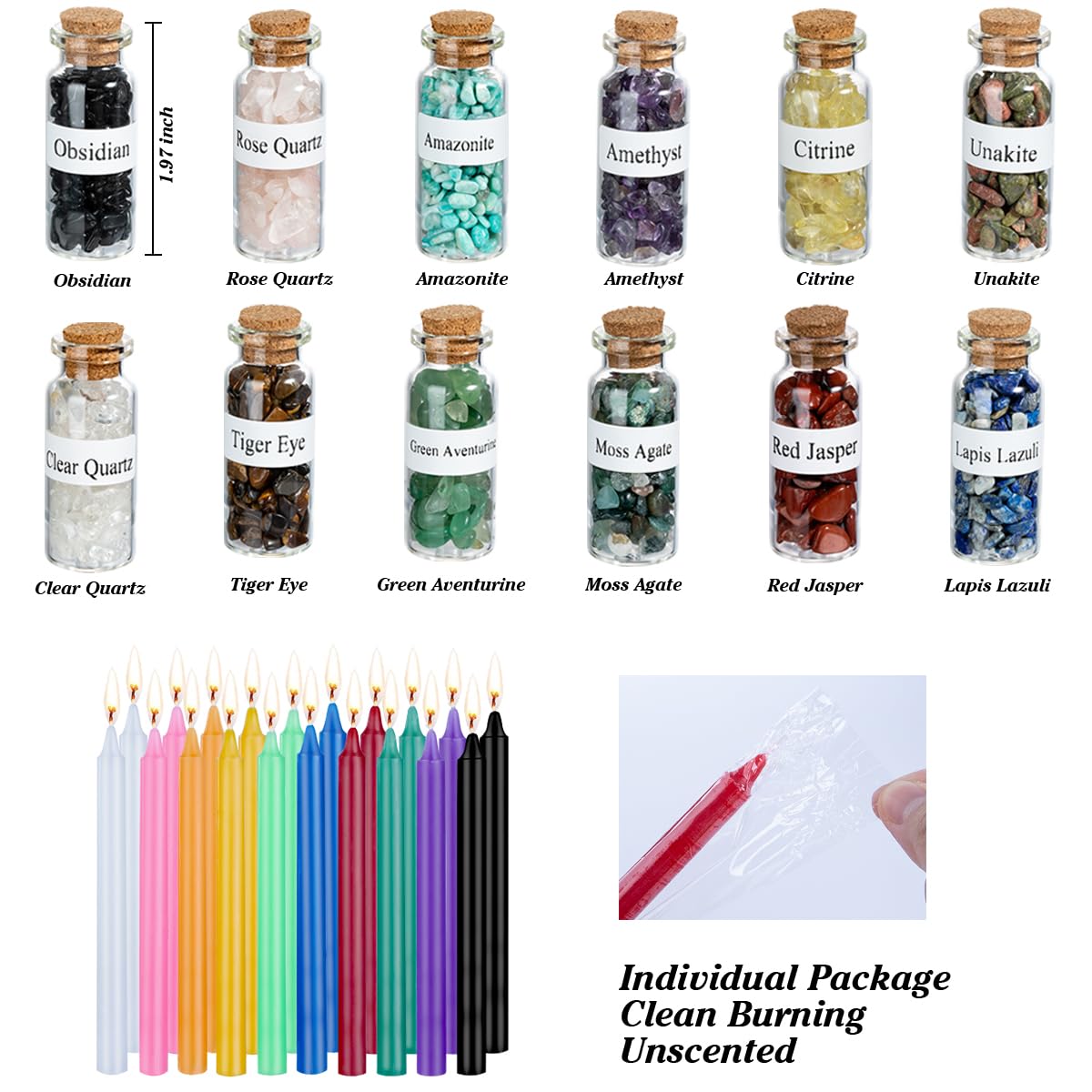JUSTASHOW 61PCS Witchcraft Supplies for Wiccan Spells, Witchcraft Starter Kit, Spell Candles JUSTASHOW buy supplements canada