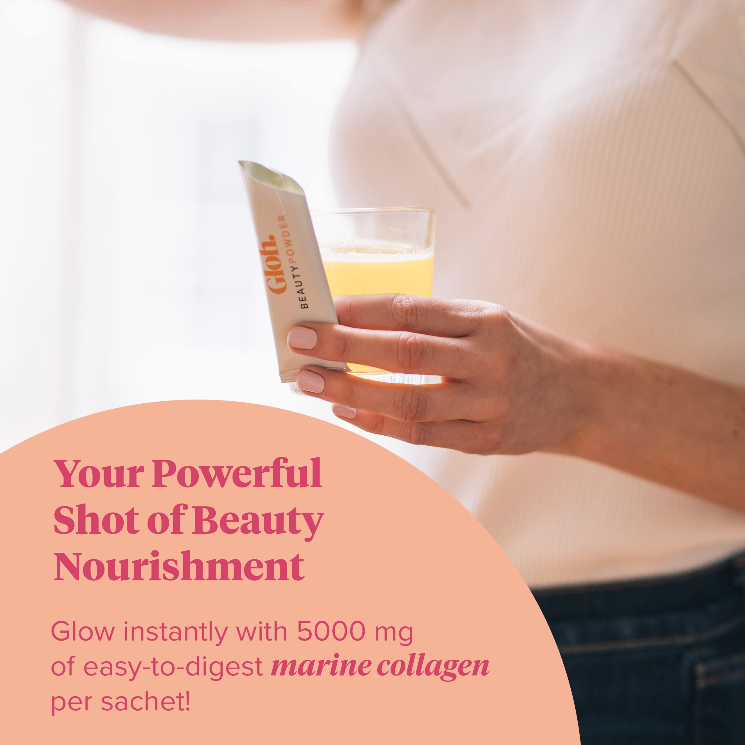 Gloh. Marine Collagen Powder for Women - Peach Flavor Collagen Supplements for Women with Hyaluronic Acid, Vitamin A, B2, B6 Gloh. buy supplements canada