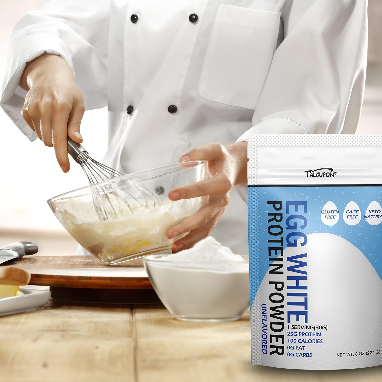 Talcufon Egg White Protein Powder 8 Oz Pasteurized No Additives, High Protein, Gluten-Free Ideal for Baking and Cooking, Unflavored 227G Talcufon buy supplements canada