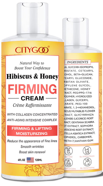 Hibiscus and Honey Firming Cream, Skin Tightening Lotion, Reduces the Look of Neck Lines CITYGOO buy supplements canada