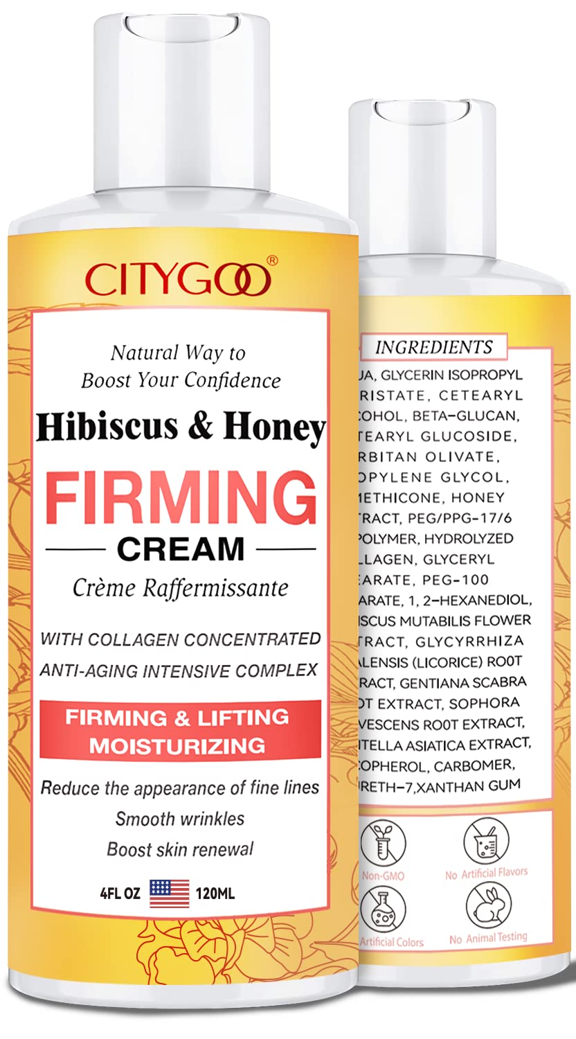 Hibiscus and Honey Firming Cream, Skin Tightening Lotion, Reduces the Look of Neck Lines CITYGOO buy supplements canada