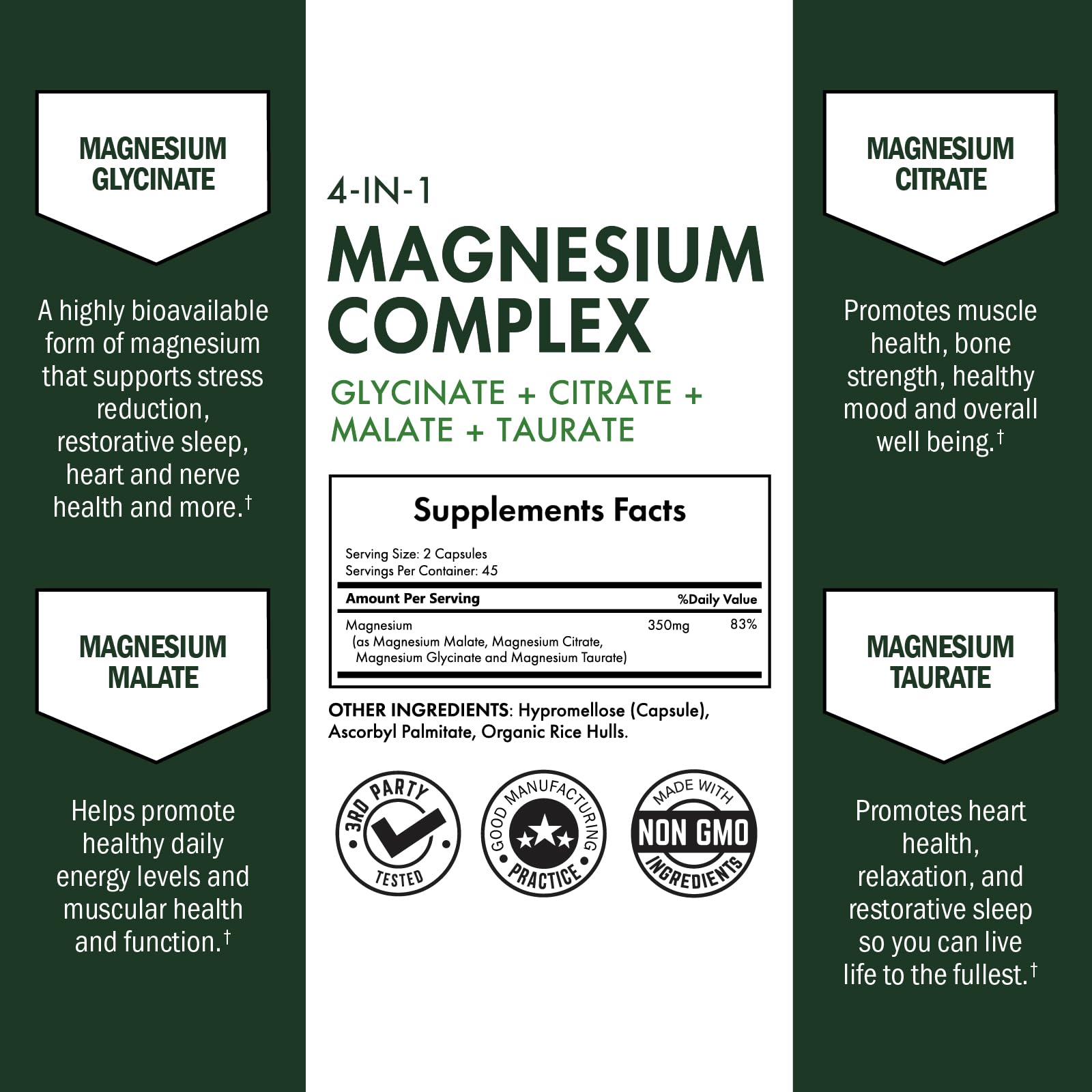 BioSchwartz Magnesium Complex Supplement (90 Capsules) 350mg Magnesium Glycinate Citrate Malate and Taurate Per Serving for Healthy Nerves Muscles Heart Sleep Support (Vegan, Gluten-Free, Non-GMO) BioSchwartz buy supplements canada