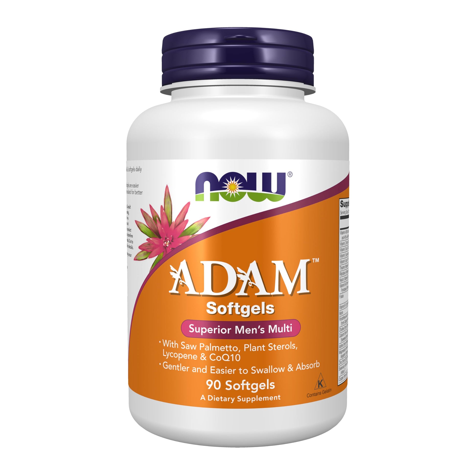 NOW Supplements, ADAM™ Men's Multivitamin with Saw Palmetto, Plant Sterols, Lycopene & CoQ10, 90 Softgels NOW Foods buy supplements canada