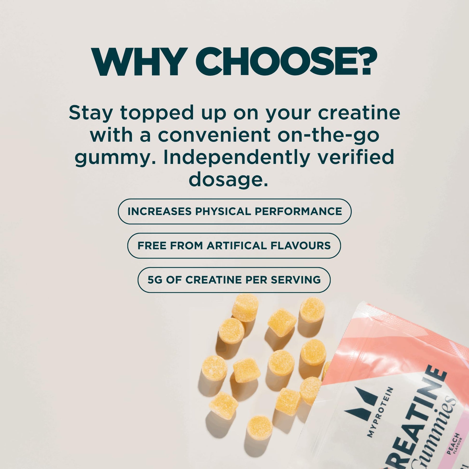 Myprotein Creatine Gummies, 5g Creatine Monohydrate per Serving, Peach, 90 Count, 18 Servings, Chewable Post/Pre Workout Strength & Recovery Sports Nutrition Supplement, Vegan, Non-GMO Myprotein buy supplements canada