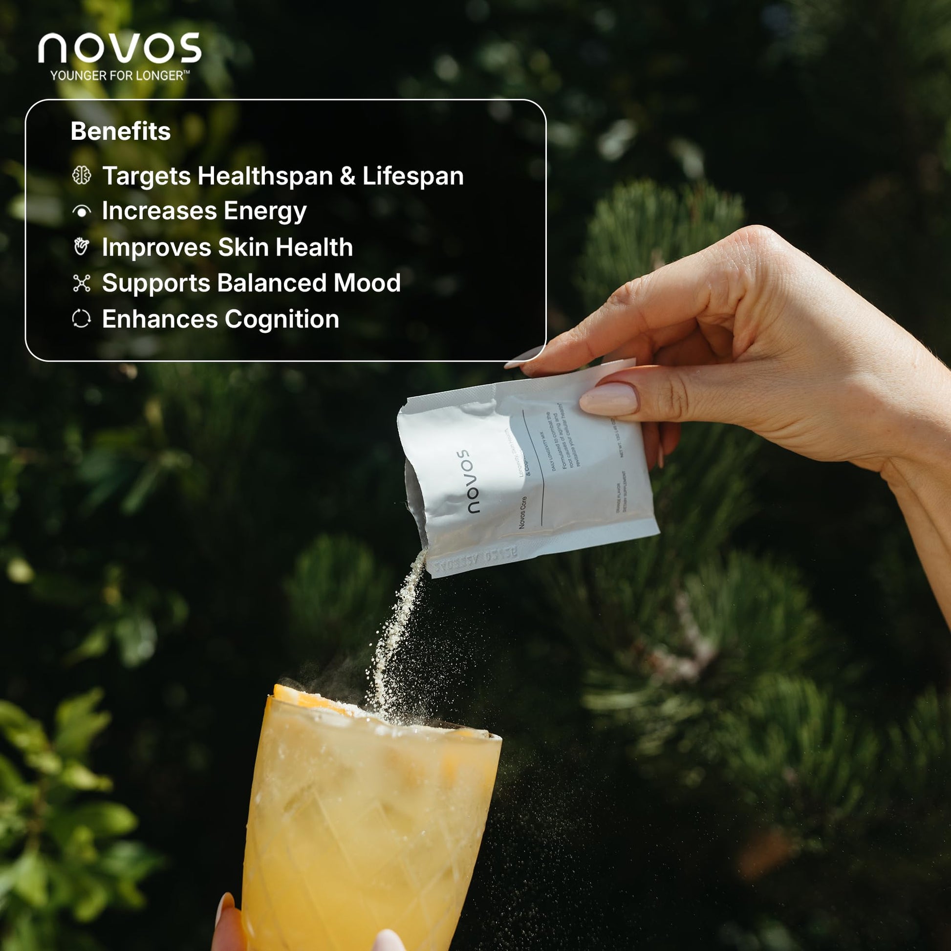 Novos Core Clinical Longevity Mix | Anti-Aging Supplement Drink Mix for Men & Women | Magnesium, L-Theanine, Fisetin and More | Supports Energy, Mood, Sleep & Cognition | Orange Flavor (30 Servings) Novos buy supplements canada