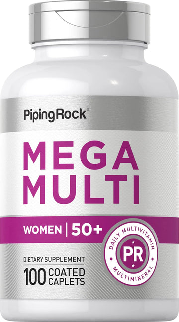 Piping Rock Multivitamin for Women 50 Plus | 100 Coated Caplets | Daily Multi Vitamin & Mineral for Women | Piping Rock buy supplements canada
