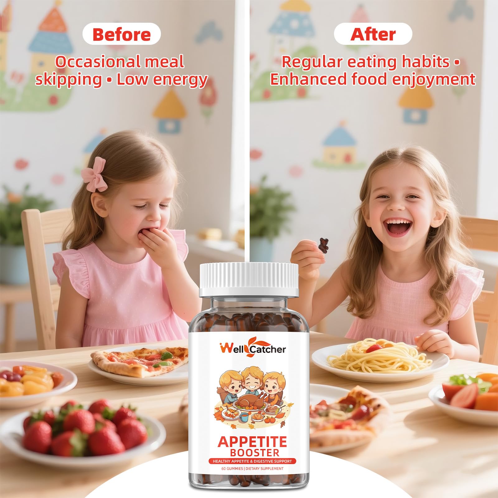 Appetite Booster Gummies for Kids Adults: Appetite Support Supplement with Bromelain Hawthorn Zinc Vitamin B12 for Healthy Digestive & Nutritional Balance, Sugar Free Mixed Fruit Flavor Vegan 30 Days Wellcatcher buy supplements canada