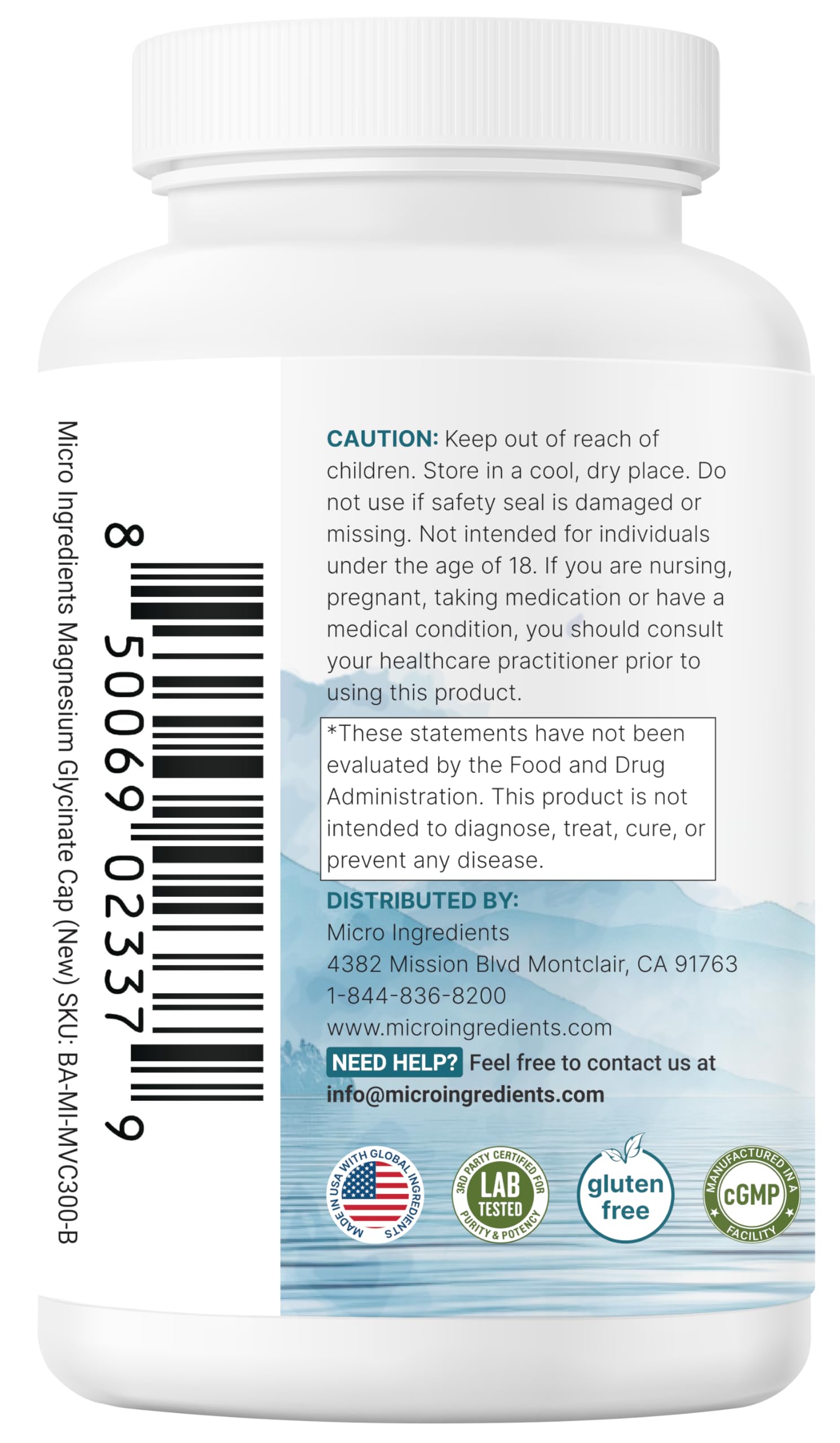 Pure Magnesium Glycinate 1,000mg, 300 Capsules | 100% Chelated for Max Absorption | Enhanced with Vitamin C | Only Uses Active Ingredients Micro Ingredients buy supplements canada