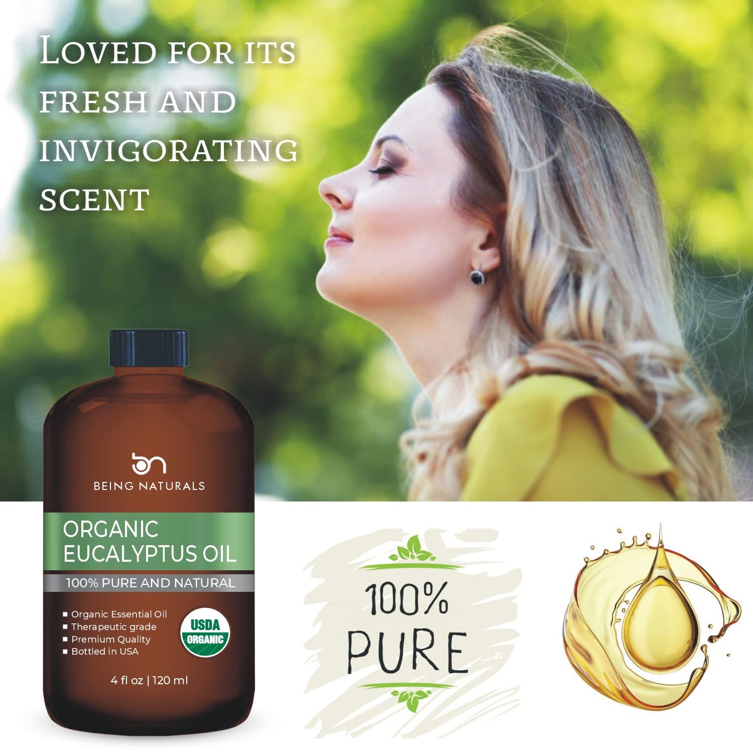 Organic Eucalyptus Essential Oil - Huge 4 FL OZ - 100% Pure & Natural – Premium Natural Oil Being Naturals buy supplements canada