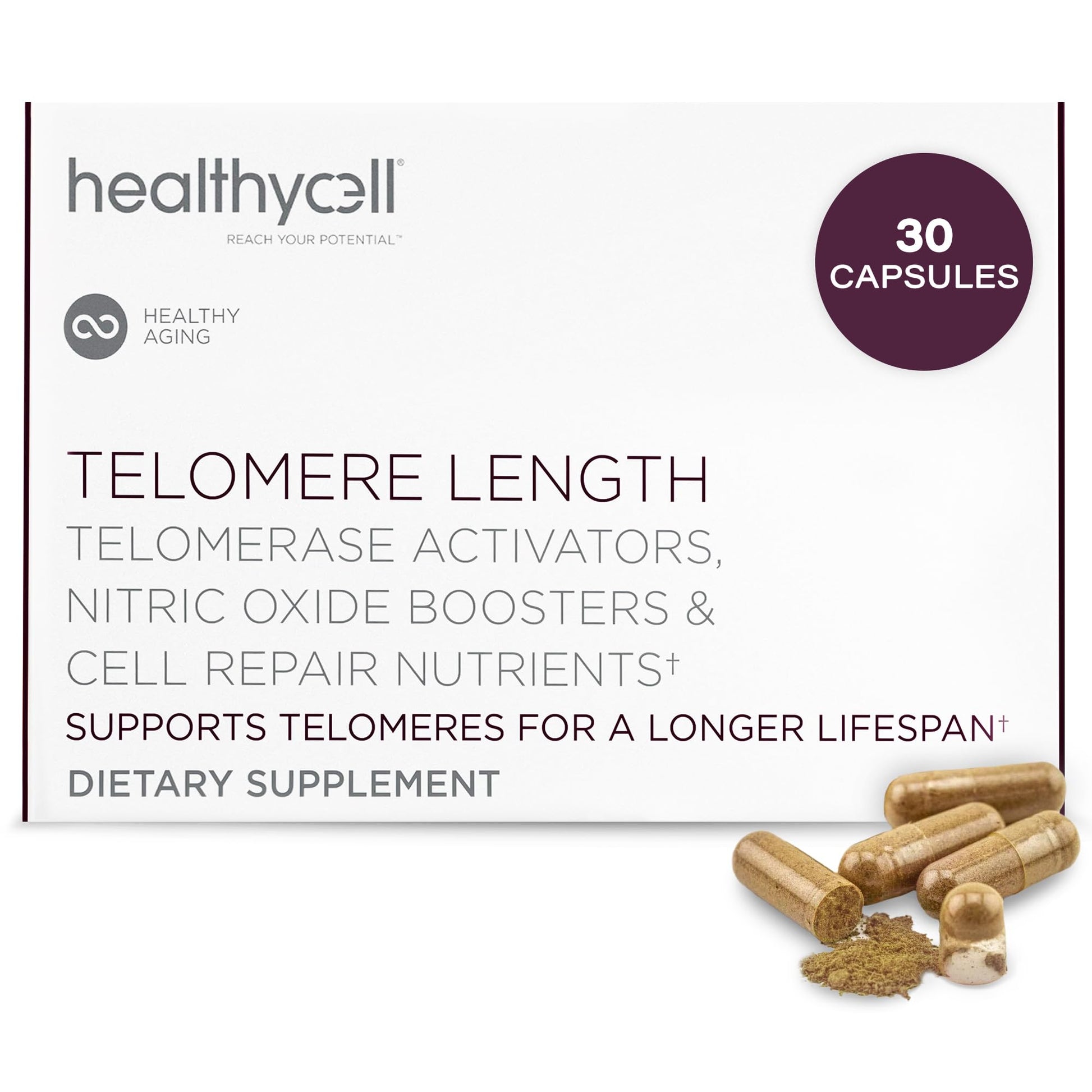Healthycell Telomere Length Supplement - Anti-Aging Telomere Lengthening Supplements with Phytonutrients & Vitamins for Cellular Health - AC-11, Astragalus & Resveratrol - 30 Capsules Healthycell buy supplements canada