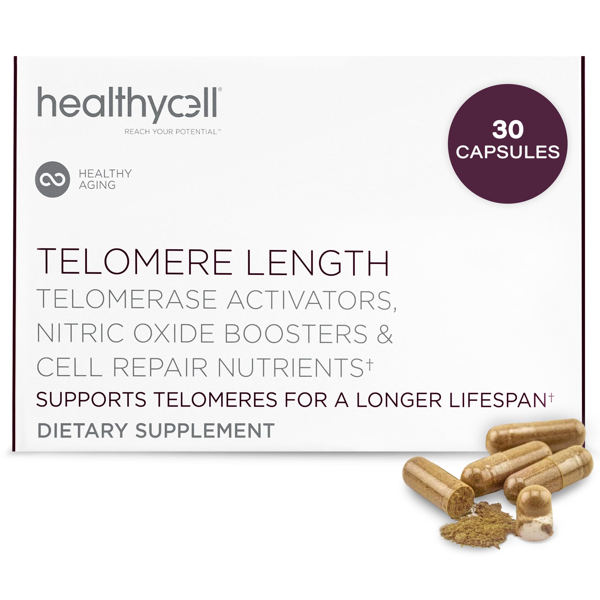 Healthycell Telomere Length Supplement - Anti-Aging Telomere Lengthening Supplements with Phytonutrients & Vitamins for Cellular Health - AC-11, Astragalus & Resveratrol - 30 Capsules Healthycell buy supplements canada