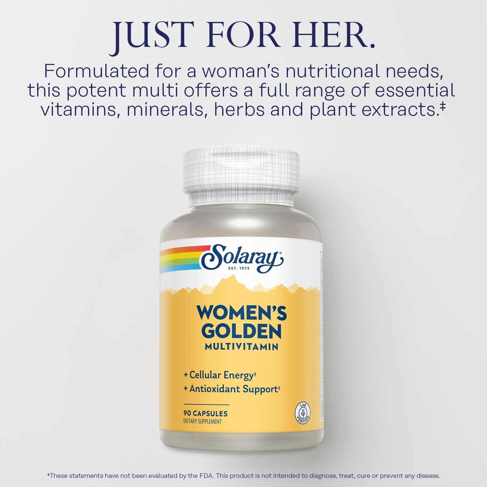 SOLARAY Women's Golden Multivitamin Supplement - Daily Wellness Vitamins for Women, Nutrient Rich, Cellular Energy Support Caps, Complex with Vitamins A, C, D, & E, Biotin, Calcium & More- 90 Capsules SOLARAY buy supplements canada