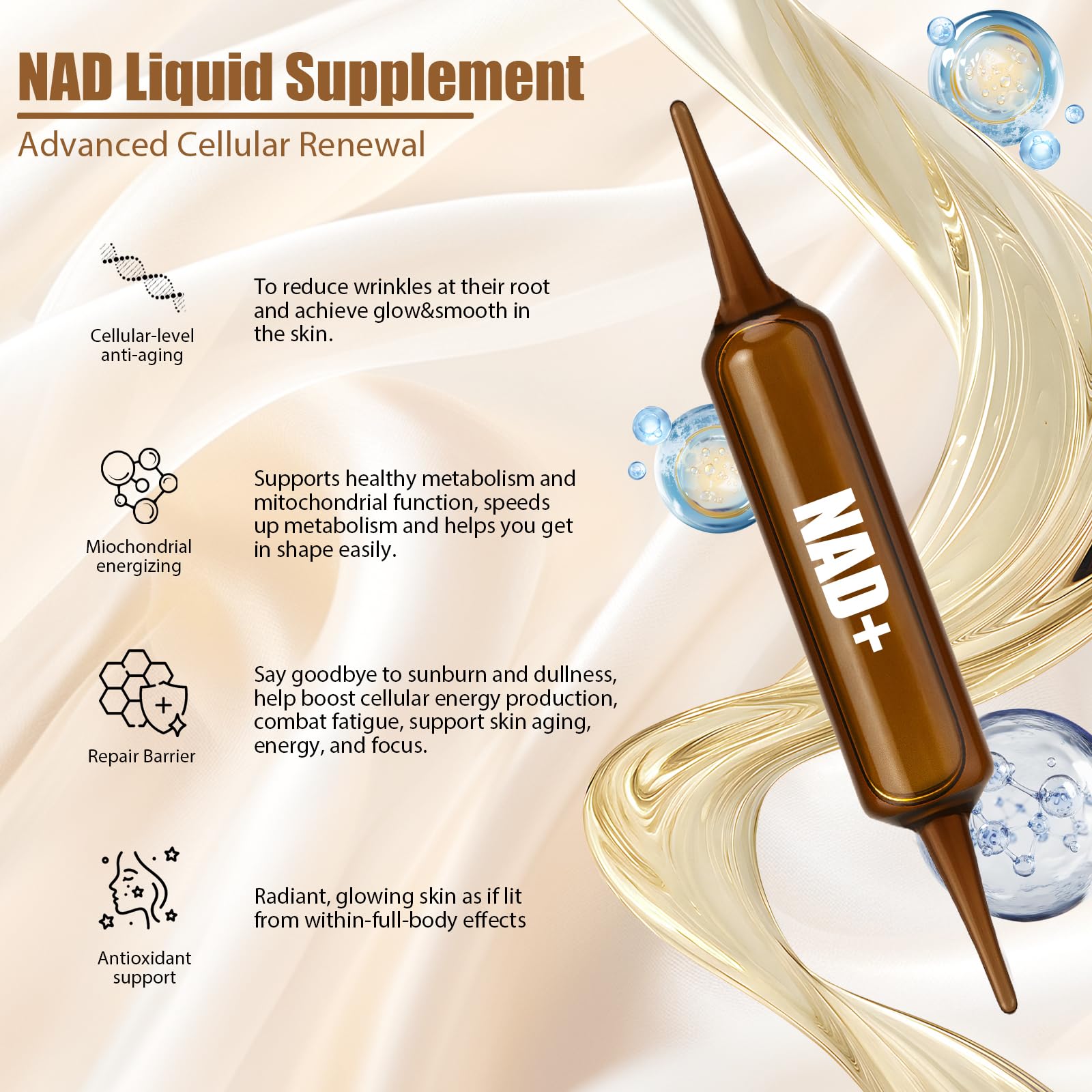 NAD+Advanced Cellular Renewal - 1200mg NAD+Liquid Supplements for Energy & Focus - 10 Vials (1) Lexenic buy supplements canada