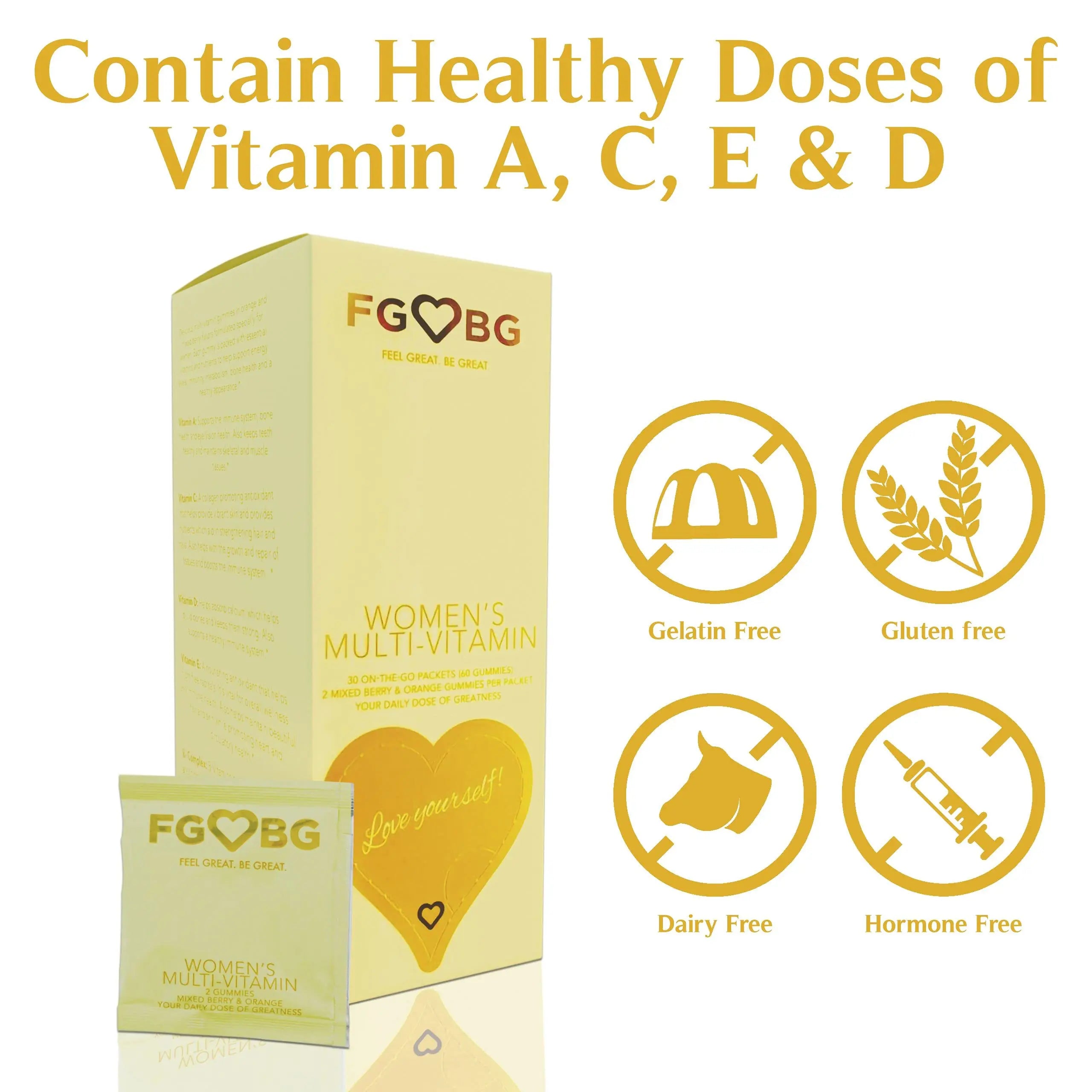 FGBG Women’s Multivitamin Gummies | Vegan All in One Formula | Boost Energy, Brain Function| Cruelty-Free | 30-Day Supply FGBG buy supplements canada