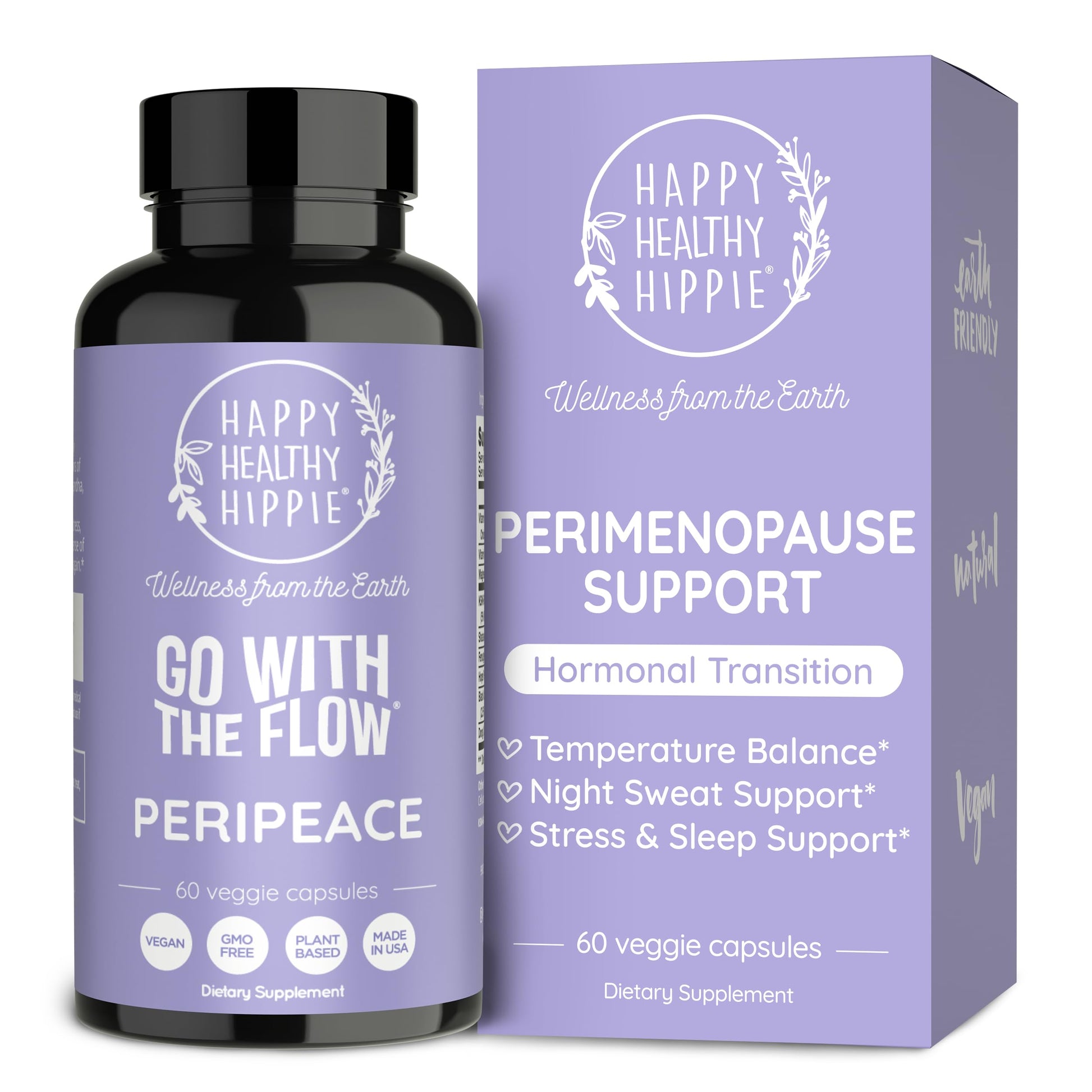 Perimenopause Supplements for Women | Hot Flash, Night Sweat, Mood & Sleep Support | Vegan Hormone Balance Capsules with KSM-66 Ashwagandha, Shatavari & Black Cohosh | Estrogen-Free, 60ct Happy Healthy Hippie buy supplements canada