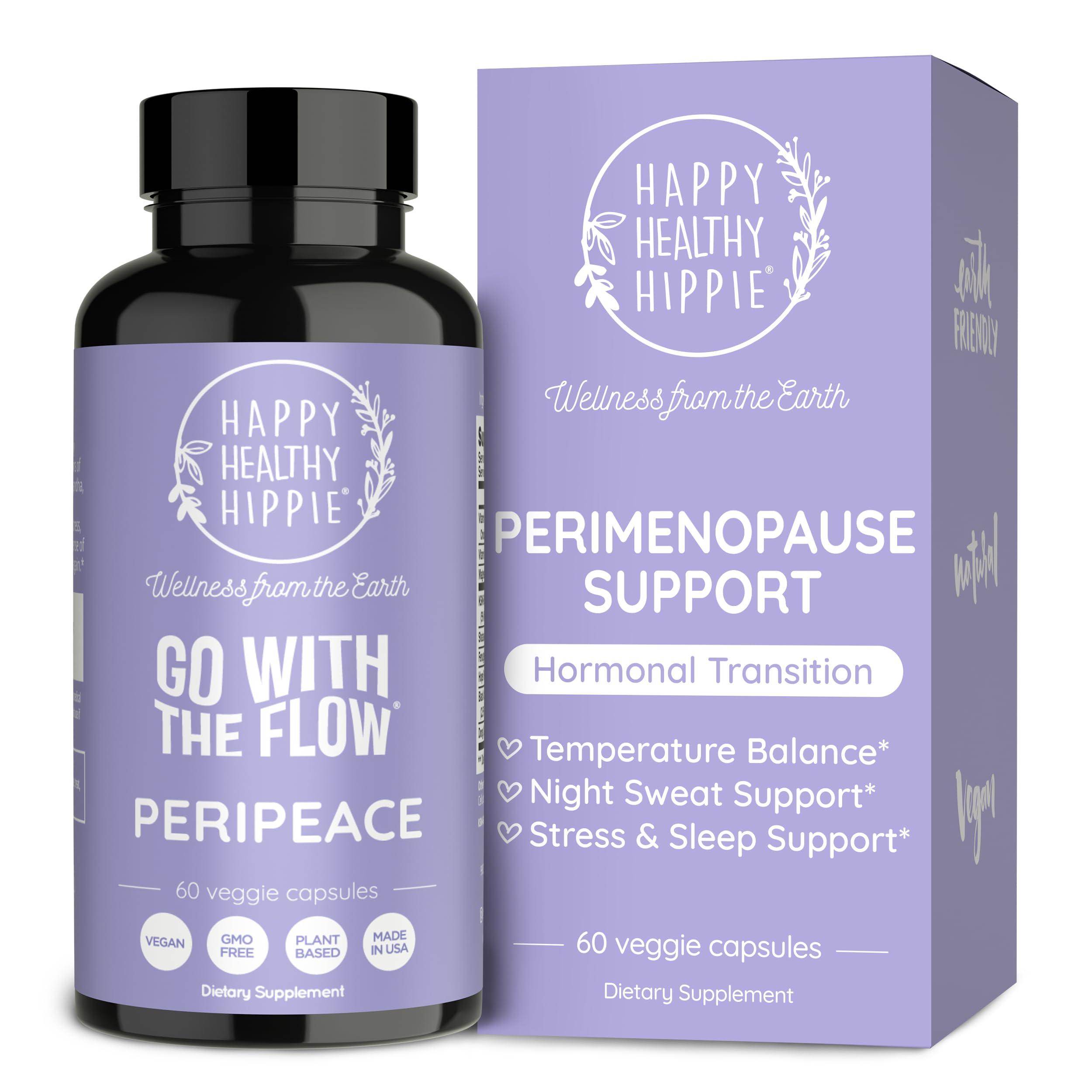 Perimenopause Supplements for Women | Hot Flash, Night Sweat, Mood & Sleep Support | Vegan Hormone Balance Capsules with KSM-66 Ashwagandha, Shatavari & Black Cohosh | Estrogen-Free, 60ct Happy Healthy Hippie buy supplements canada