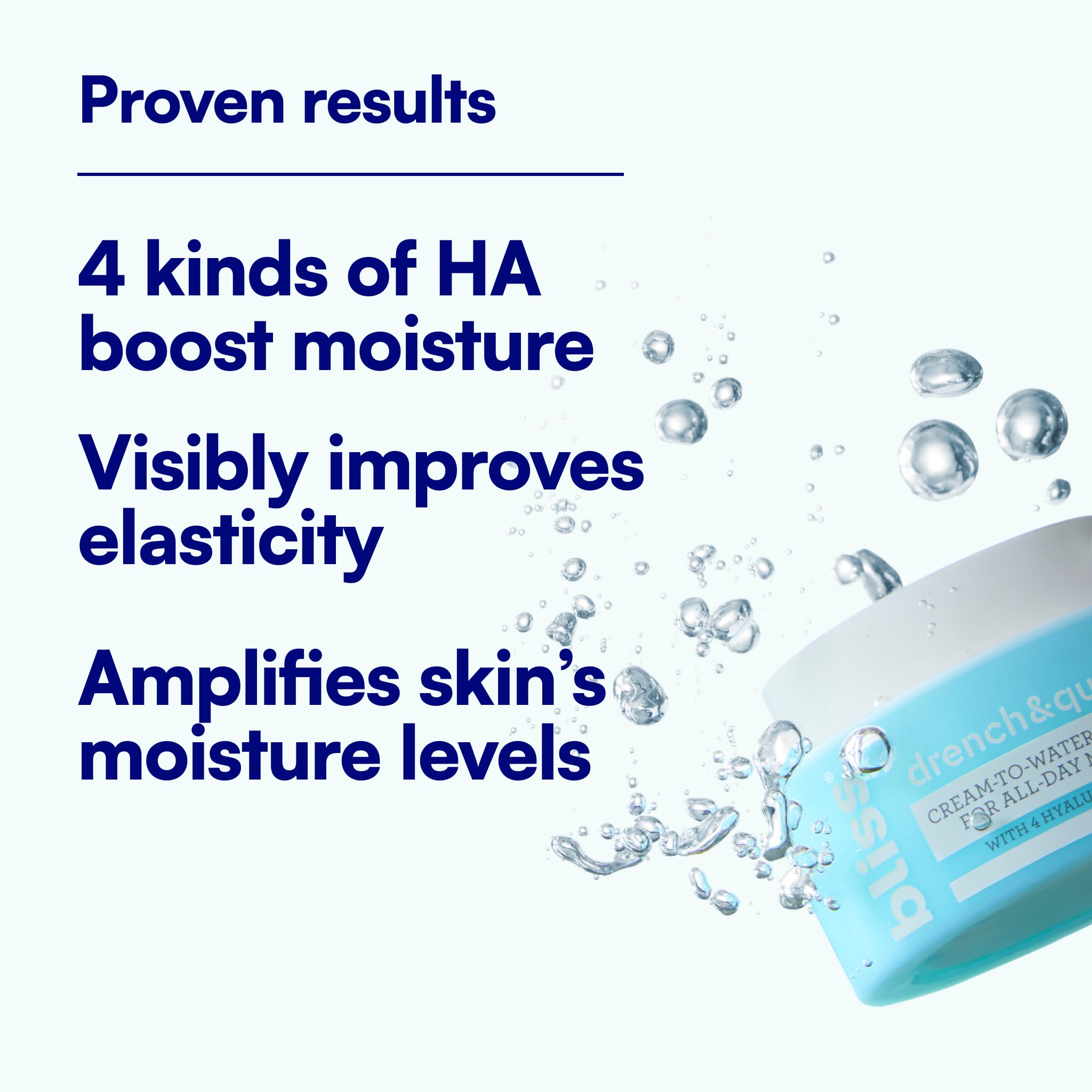 Bliss Drench & Quench Hyaluronic Acid Cream to Water Moisturizer | Lightweight Face Cream with 4 Types of Hyaluronic Acid for All Day Hydration and Plump Skin | Clean Vegan & Cruelty Free 1.7 fl oz Bliss buy supplements canada