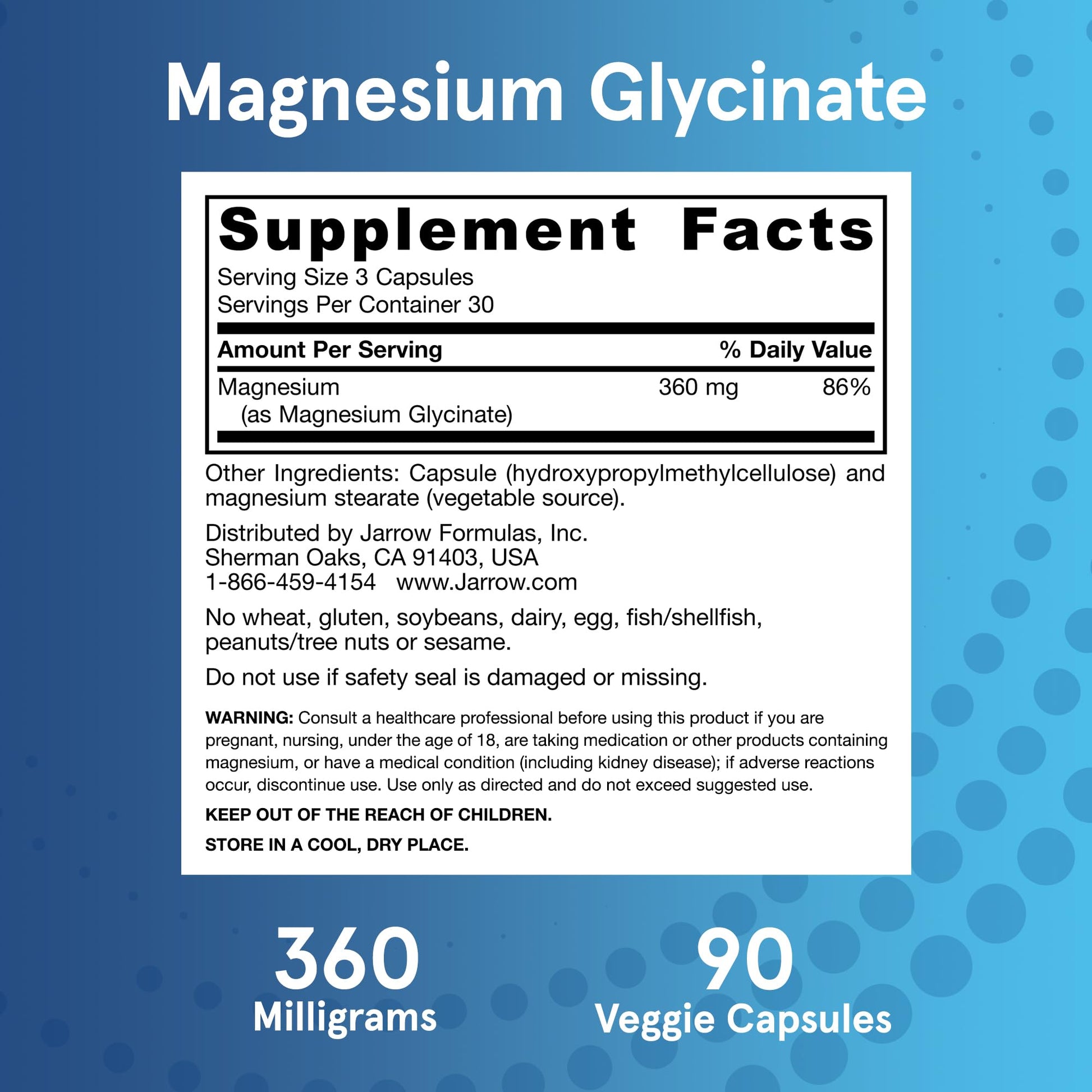 Jarrow Formulas Magnesium Glycinate Veggie Capsules - 360 mg Magnesium per Serving, Supports Relaxation and Healthy Sleep, 90 Count, 30 Day Supply Jarrow Formulas buy supplements canada