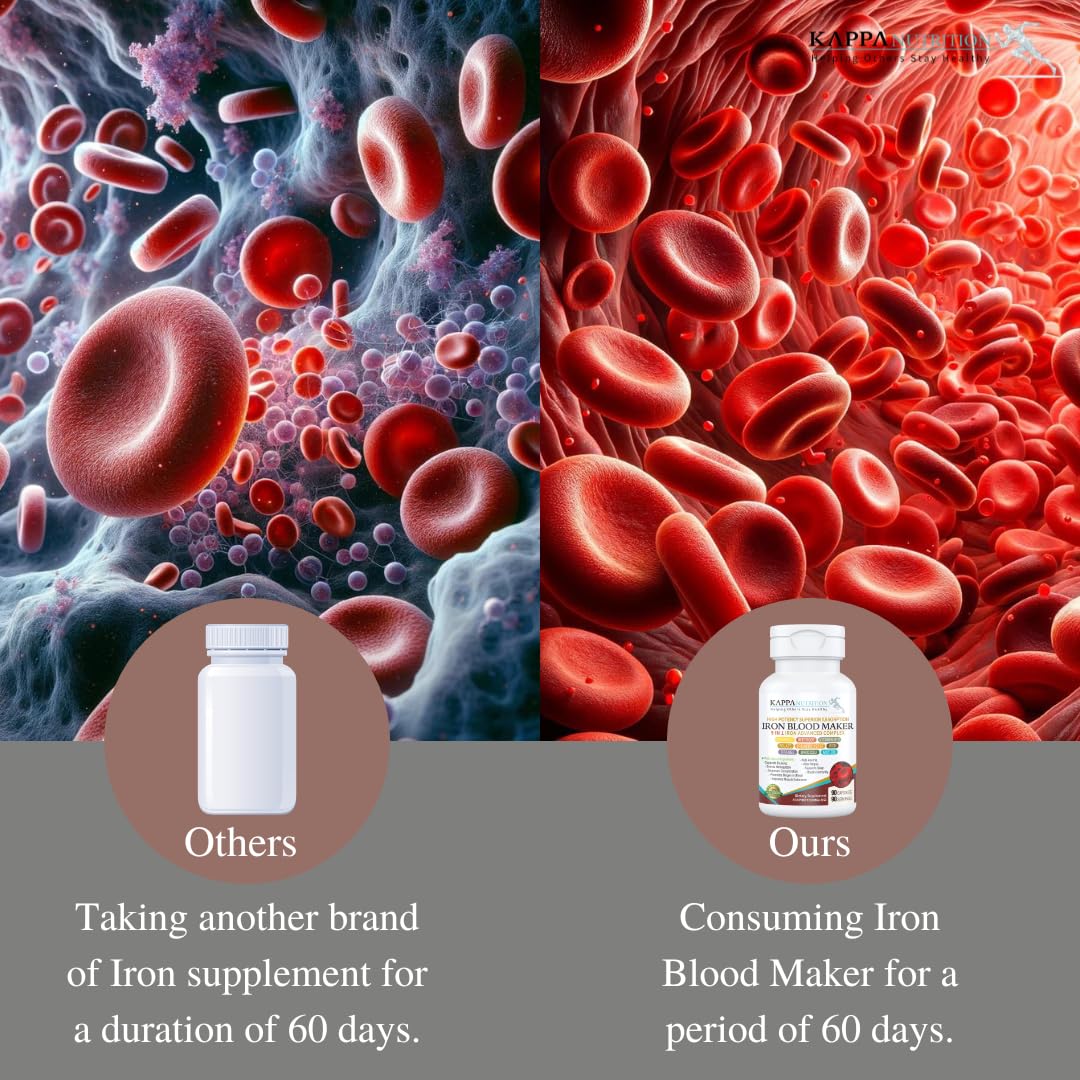 KAPPA NUTRITION Iron 26mg, Vitamin C & Orange 150mg, Folate 667mcg DFE, Vitamin B12, Beetroot, Brewers Yeast, Broccoli & MCT Oil KAPPA NUTRITION buy supplements canada