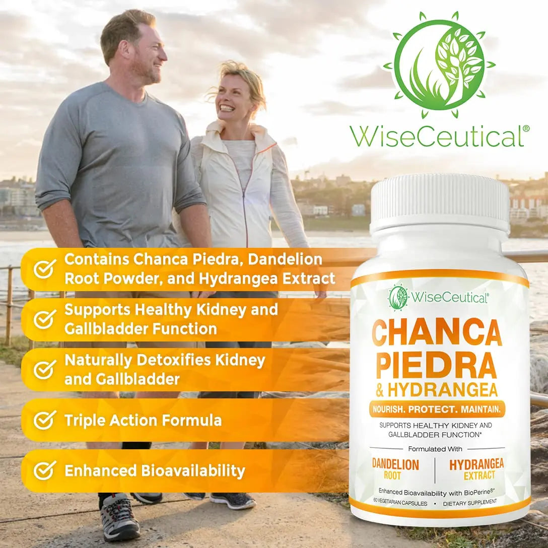 Max Strength Chanca Piedra, Hydrangea & Dandelion Root - Natural Kidney & Gallbladder Formula - Stone Breaker, Flush Impurities, Cleanse Urinary Tract - Enhanced with BioPerine. 60 Veggie Capsules. Wiseceutical buy supplements canada