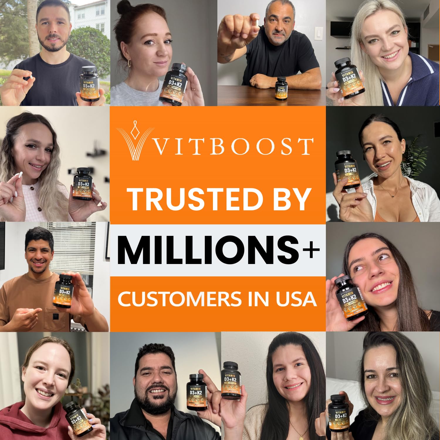 VITBOOST Vitamin D3 K2 Complex - Easy to Swallow - Vitamin D (D3) 5000 IU (125 mcg) & K2(MK-7) 90 mcg | Non-GMO | Gluten-Free VITBOOST buy supplements canada