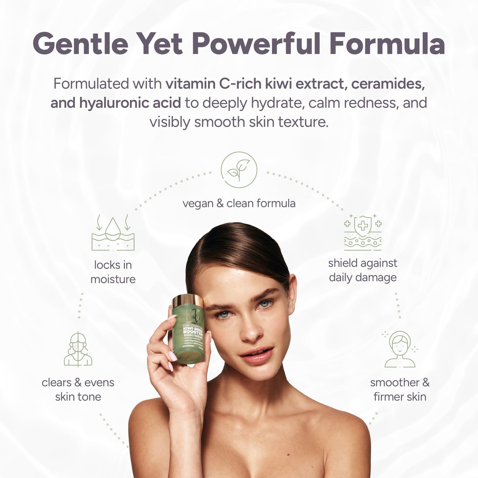 Halo Beauty Kiwi Seed Booster Skin Supplement Refill Pack | Anti-Aging Hydration & Glowing Skin Support with Kiwi Seed, Vitamin C, D3 & Zinc | Vegan Collagen Support Capsules | 1-Month Supply Halo Beauty buy supplements canada