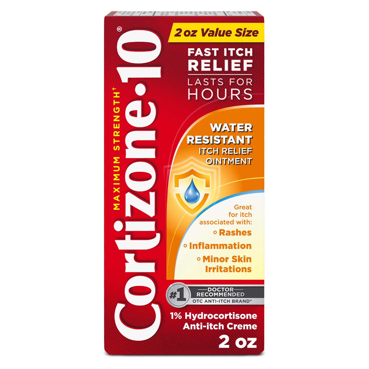Cortizone-10 Maximum Strength Water Resistant Itch Relief Ointment, 1% Hydrocortisone, Fast-Acting, Anti-Itch Cream for Bug Bites, Rash, Eczema, Psoriasis, Poison Ivy, Oak, Sumac & More, 2 oz Cortizone 10 buy supplements canada