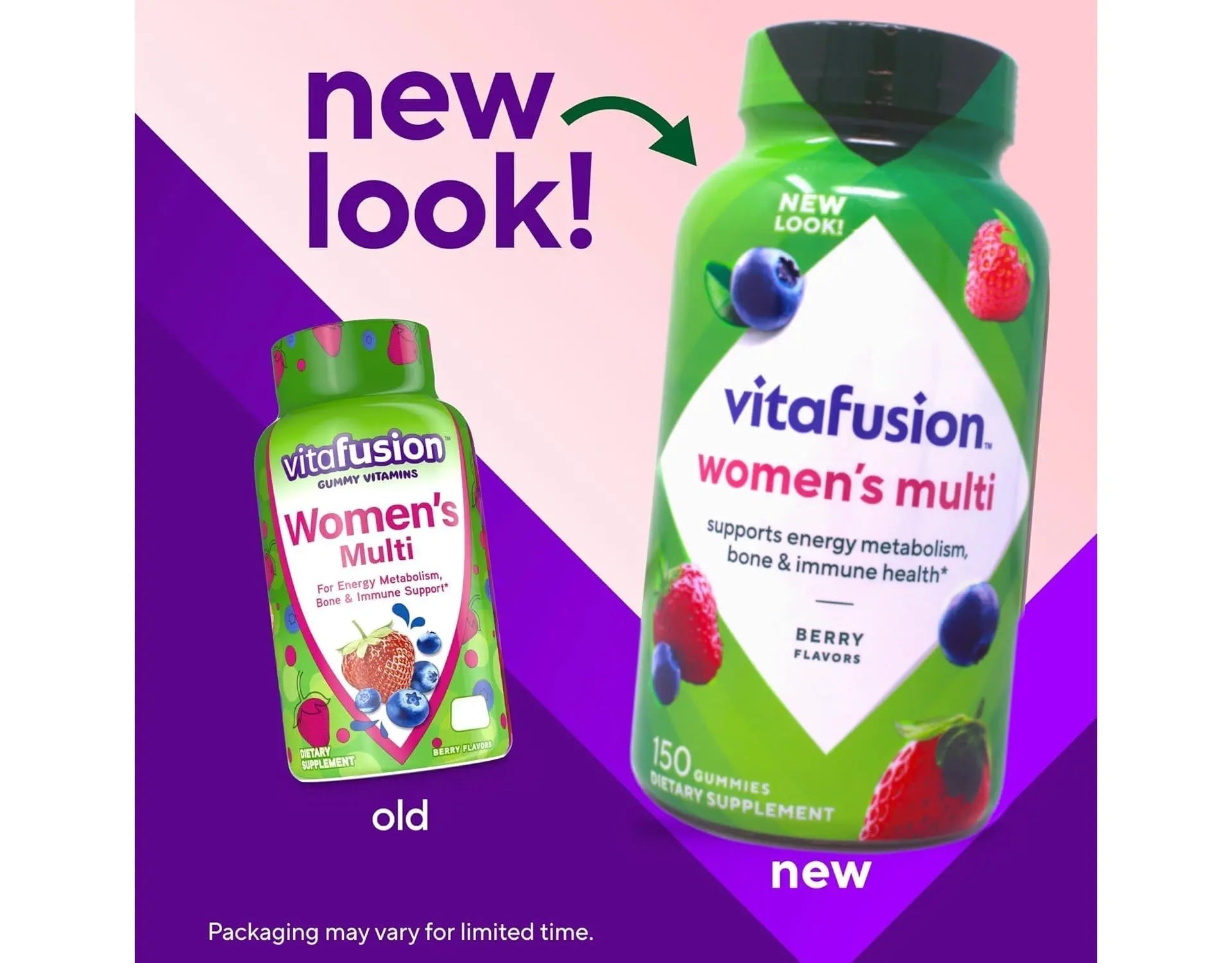 Vitafusion 150 Count with Vitamins A, C, D, E, B-6 and B-12 Womens Multivitamin Gummies, Berry Flavored Daily Vitamins for Women Vitafusion buy supplements canada