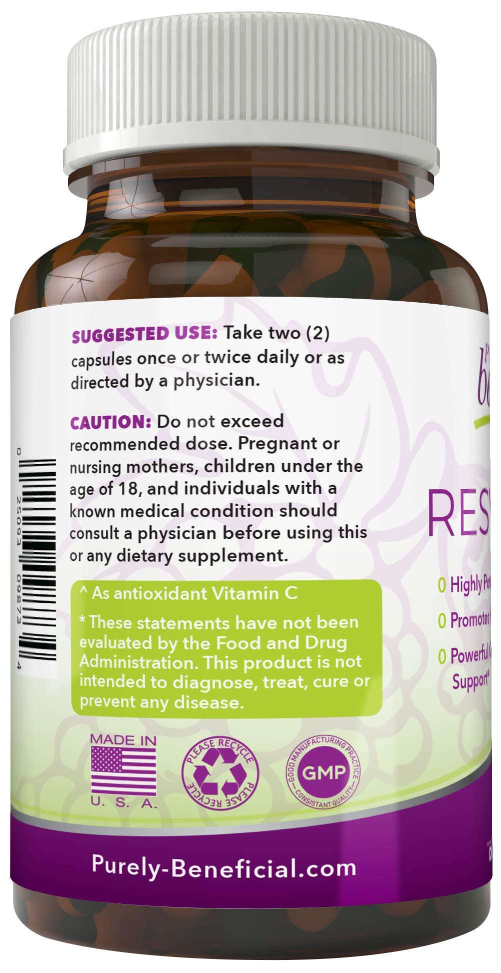 PURELY beneficial RESVERATROL1450-90day Supply, 1450mg per Serving of Potent Antioxidants PURELY beneficial buy supplements canada