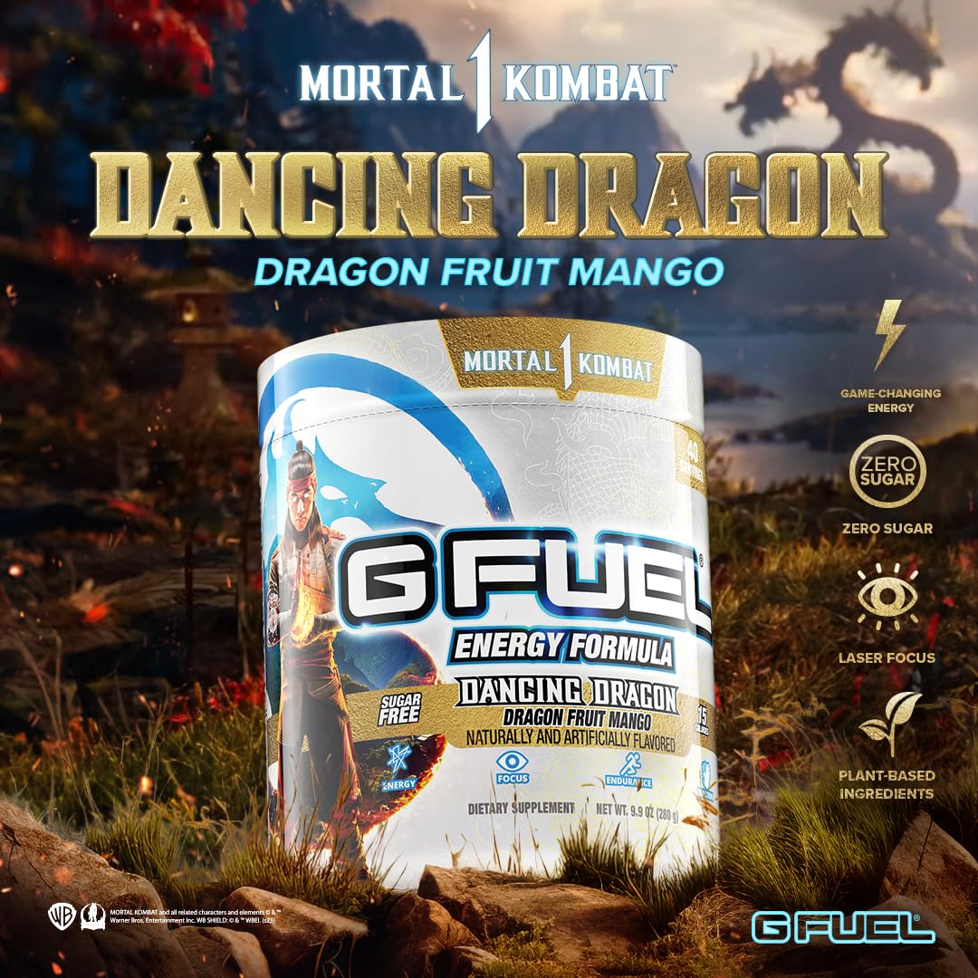 G fuel Mortal Kombat Dancing Dragon Energy Powder, Sugar Free, Clean Caffeine Focus G fuel buy supplements canada