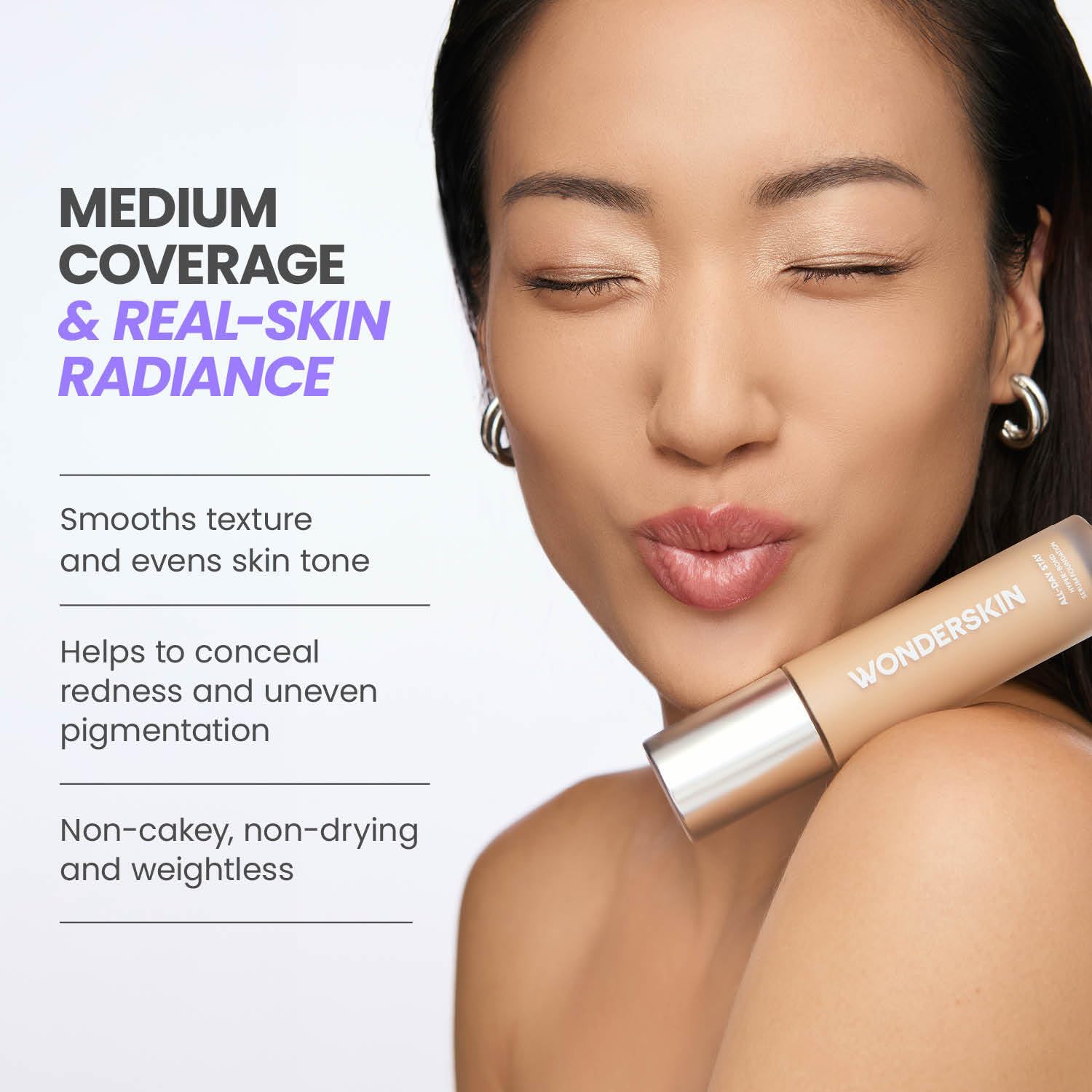 Wonderskin Hyper Bond All-Day Stay Serum Foundation – Waterproof, Transfer-Proof, 24HR Longwear Face Makeup with Niacinamide & Hyaluronic Acid – Lightweight, Natural Finish (Moonstone) Wonderskin buy supplements canada