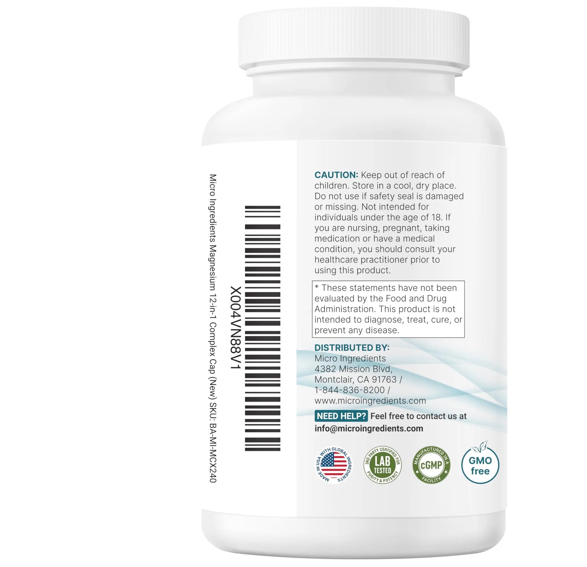 Micro Ingredients 12‑in‑1 Magnesium Complex 1000 mg, 240 Capsules – Magnesium Glycinate, Citrate, Taurate, Malate & More – High Absorption Formula for Men & Women – Chelated & Purified Micro Ingredients buy supplements canada