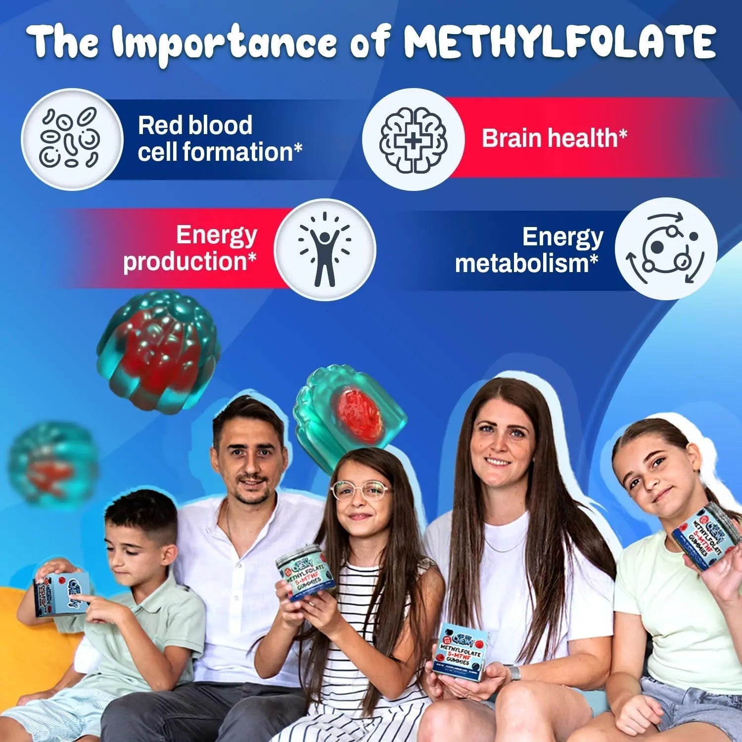 Center-Filled 5-MTHF Folate L-MethylFolate Sugar-Free Gummies - MTHFR Supplement Support with Methylated B1, B6 and Methyl B12 Multivitamins OH MY CHEWY buy supplements canada