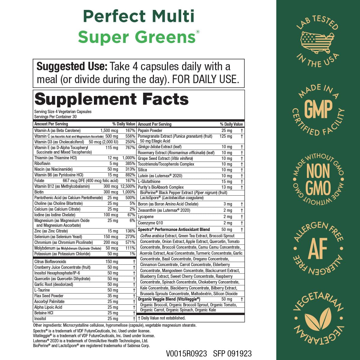 Purity Products Perfect Multi Super Greens Dietary Supplement Health Nutrition, 120 count Purity Products buy supplements canada