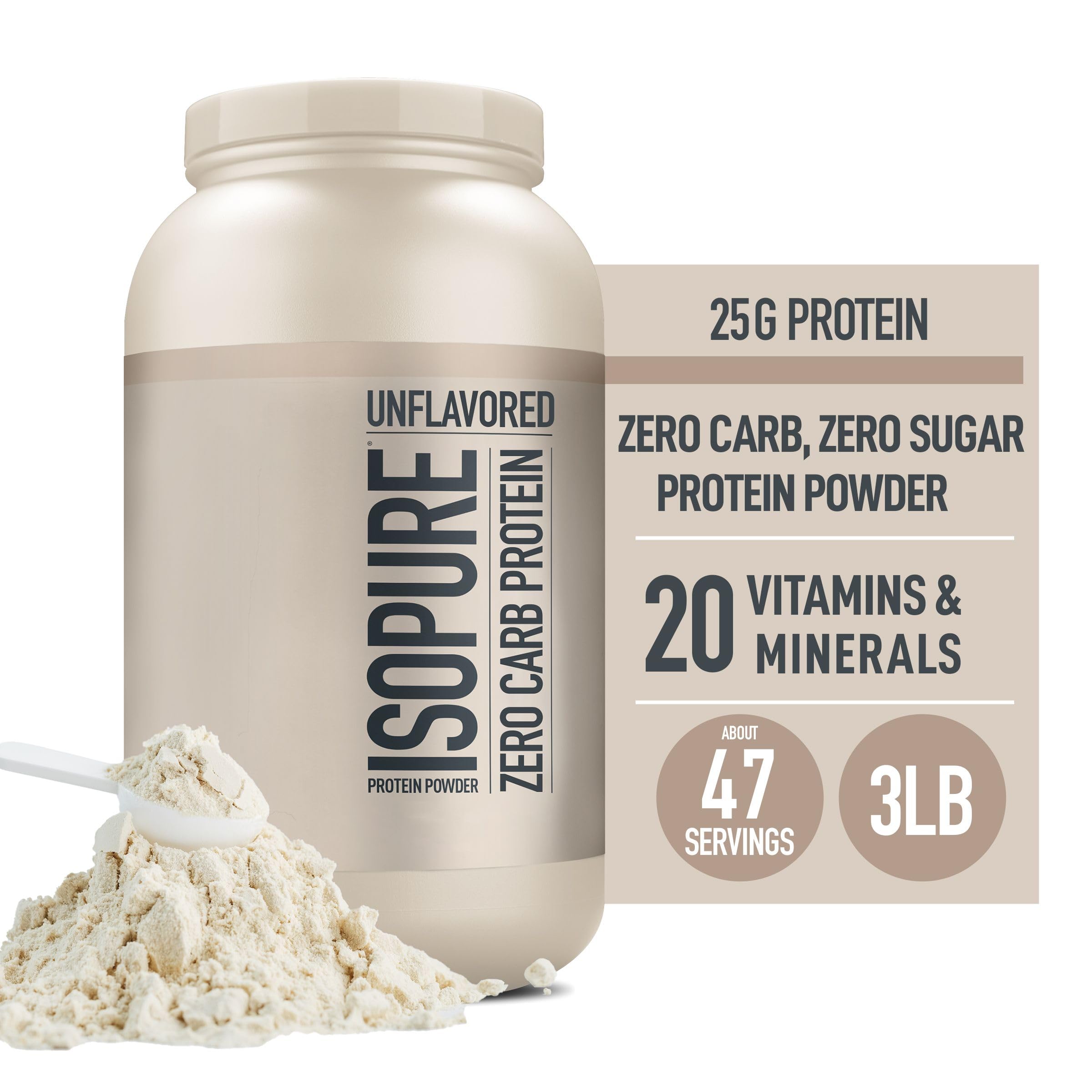 Isopure Unflavored Protein, 25g Whey Isolate, Zero Carb & Keto Friendly, 47 Servings Isopure buy supplements canada
