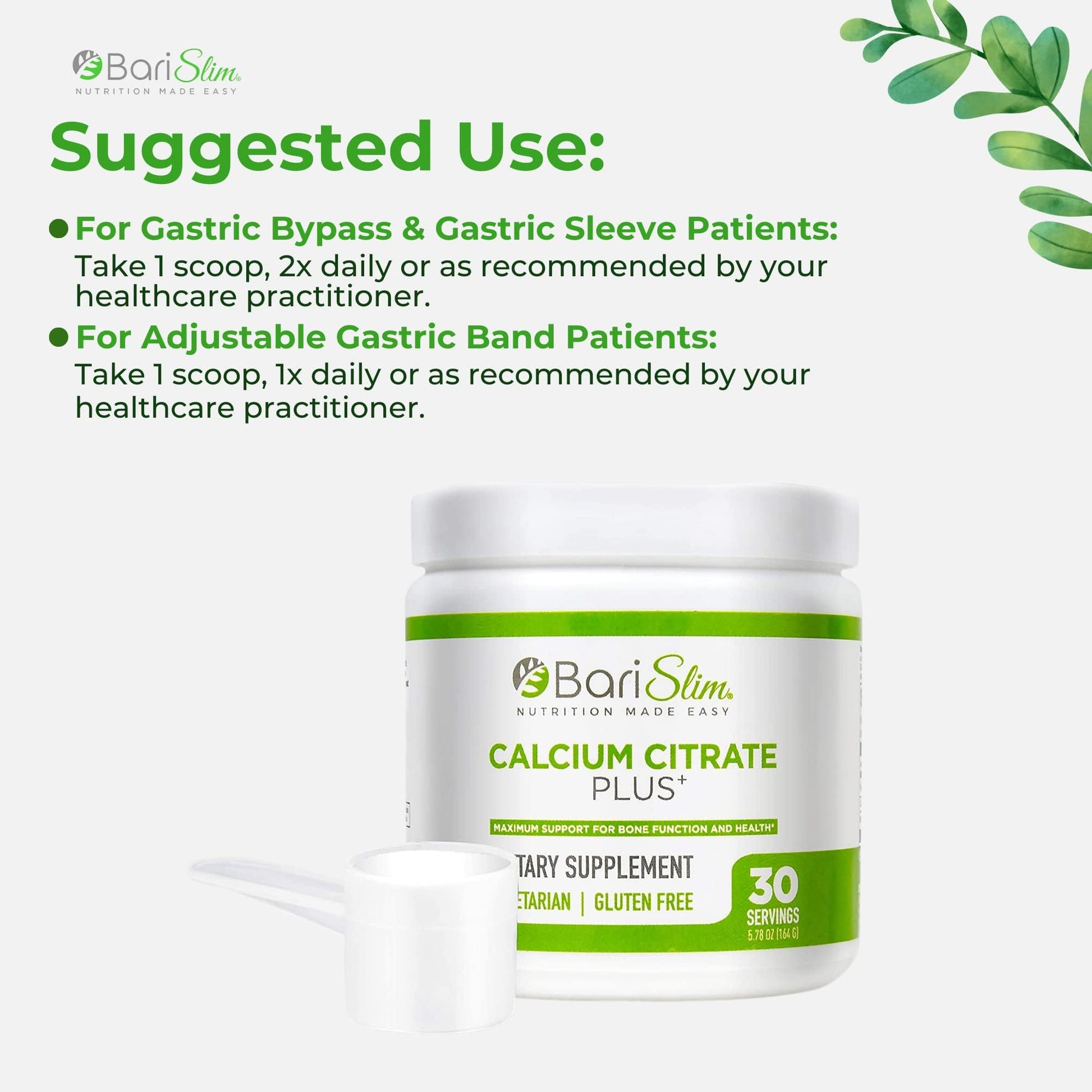 BariSlim Bariatric Calcium Citrate Plus Powder - Formulated for Patients After Weight Loss BariSlim buy supplements canada
