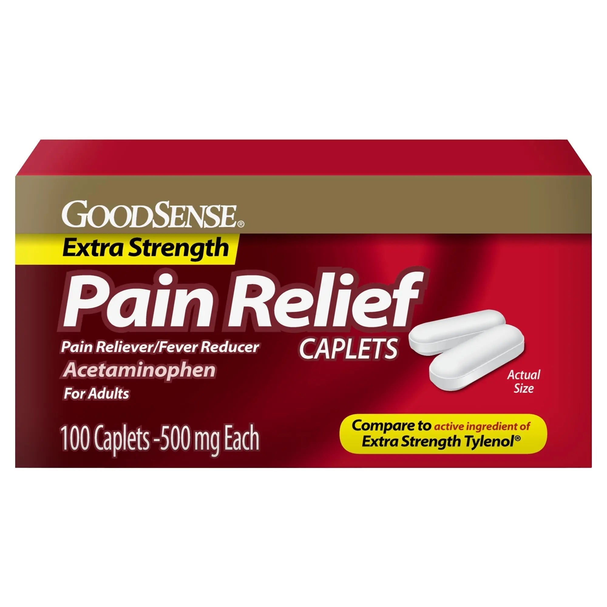 GoodSense Extra Strength Pain Relief - Acetaminophen Caplets 500 mg - Headache, Muscle Ache, Arthritis Relief, 100 Count GoodSense buy supplements canada
