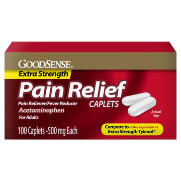 GoodSense Extra Strength Pain Relief - Acetaminophen Caplets 500 mg - Headache, Muscle Ache, Arthritis Relief, 100 Count GoodSense buy supplements canada