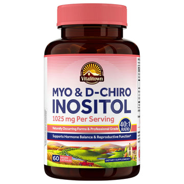 Vitalitown Inositol Supplement for Women, Myo-Inositol & D-Chiro Inositol, Ideal 40:1 Ratio, Hormone Balance & Healthy Ovarian Support for Women, Vitamin B8, Vegan, 60 Capsules, No Gluten Vitalitown buy supplements canada