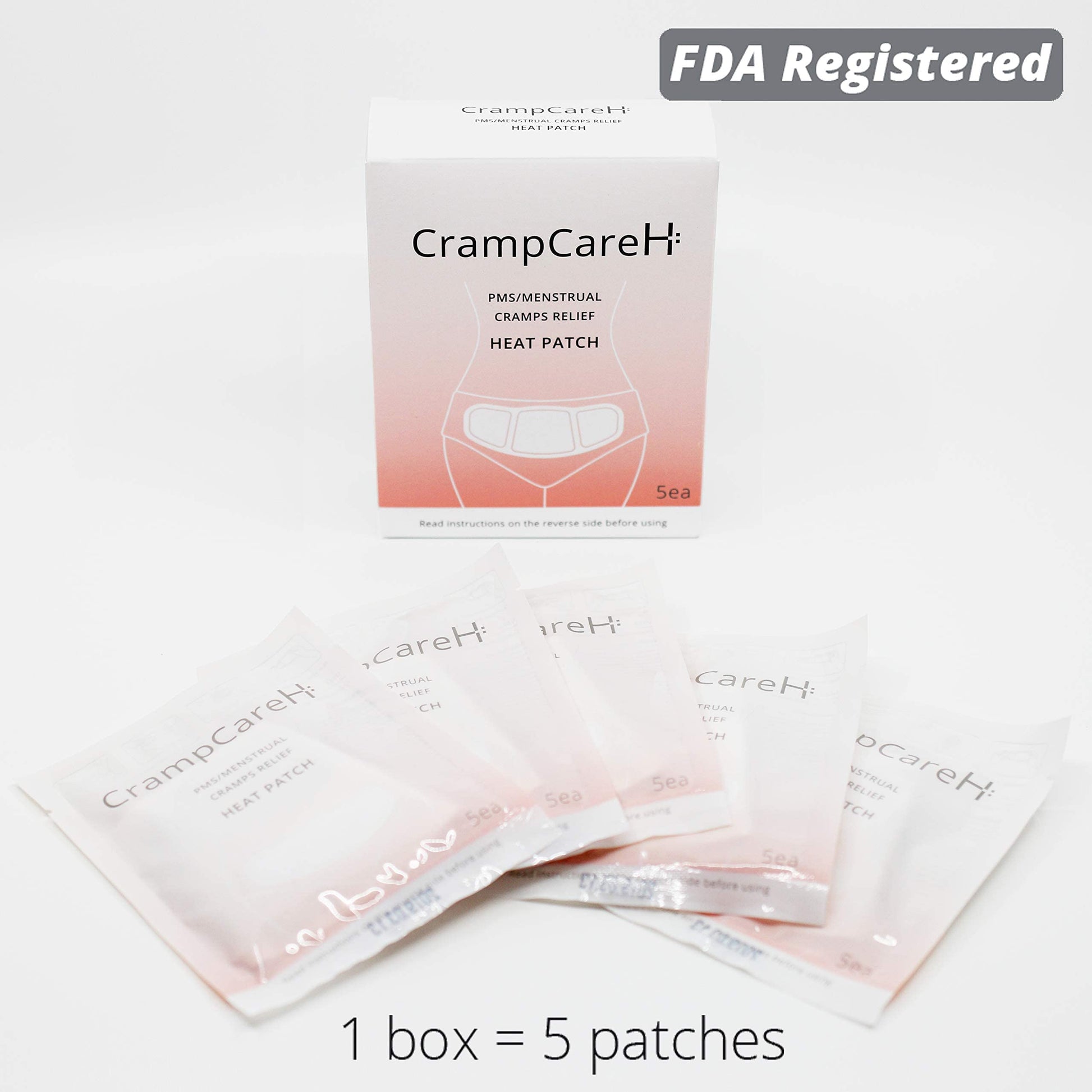 (5 Patches) CrampCareH PMS/Menstrual Cramps Relief Heat Patch with Wide Wings, FDA Registered CrampCareH buy supplements canada