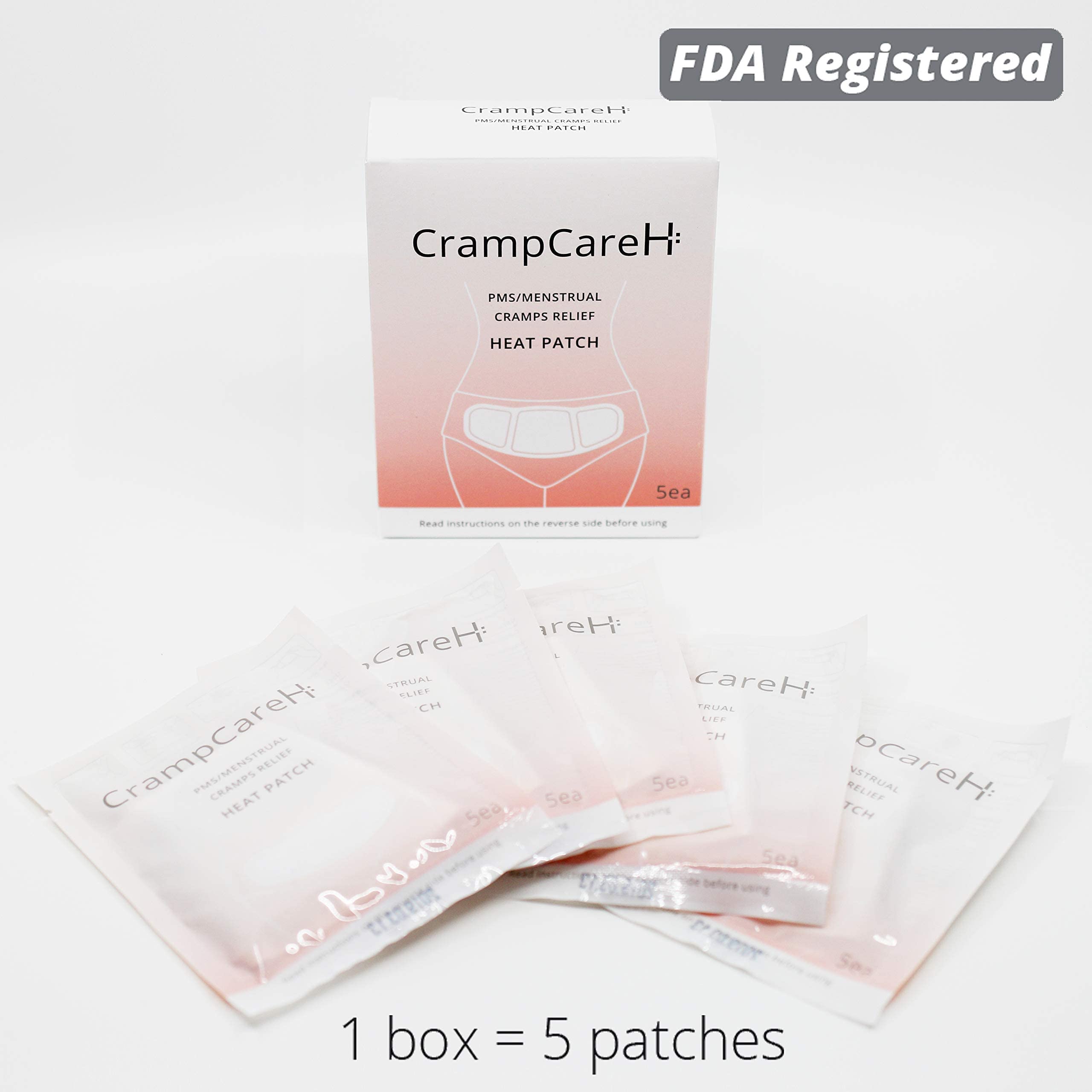 (5 Patches) CrampCareH PMS/Menstrual Cramps Relief Heat Patch with Wide Wings, FDA Registered CrampCareH buy supplements canada