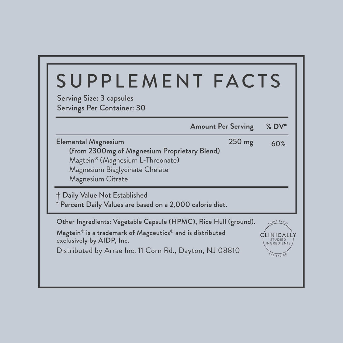 Arrae Magnesium Supplement, Magnesium Glycinate, Citrate & L-threonate, 250 mg, Support Mood, Sleep, Nerves, and Muscles,90 Capsules Arrae buy supplements canada