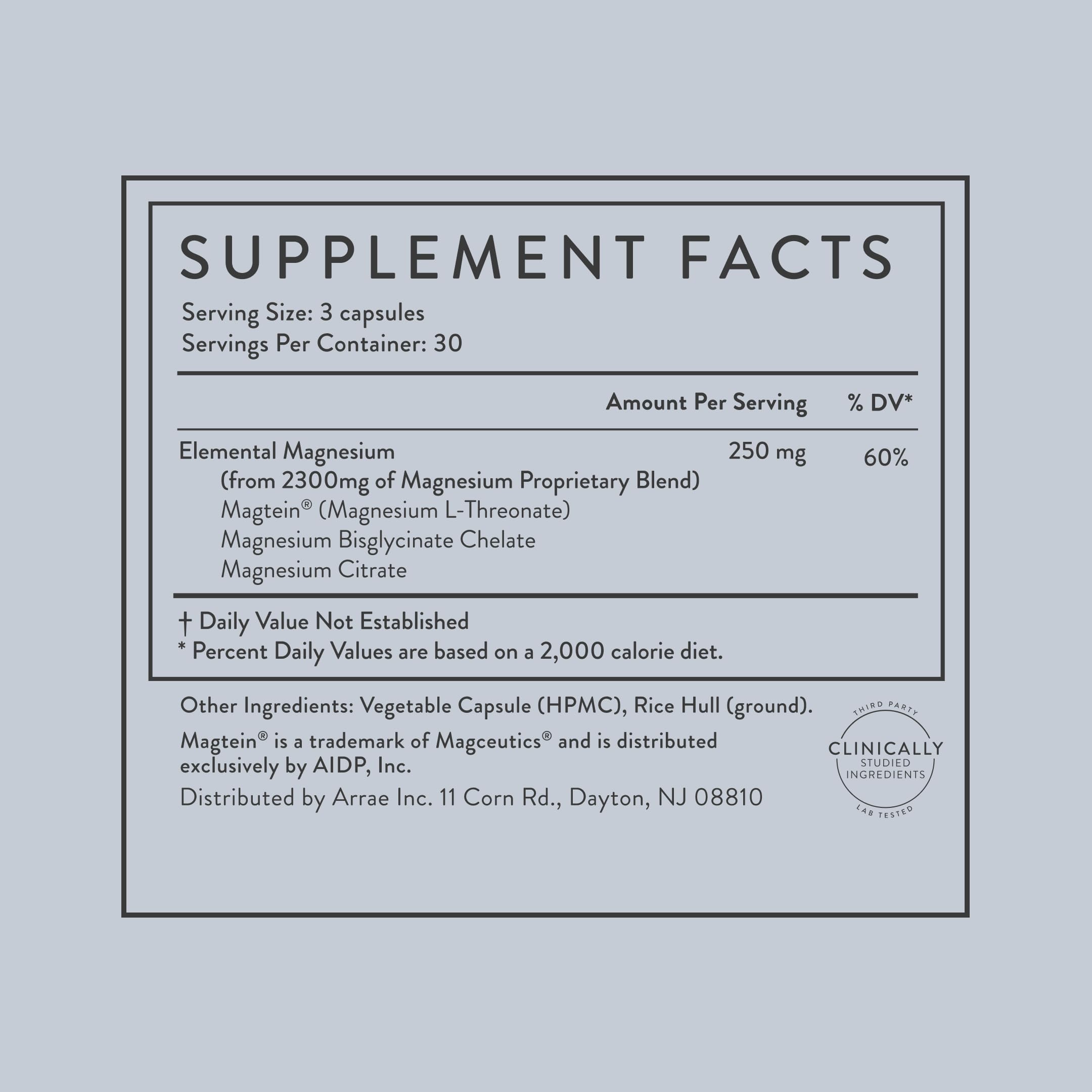 Arrae Magnesium Supplement, Magnesium Glycinate, Citrate & L-threonate, 250 mg, Support Mood, Sleep, Nerves, and Muscles,90 Capsules Arrae buy supplements canada