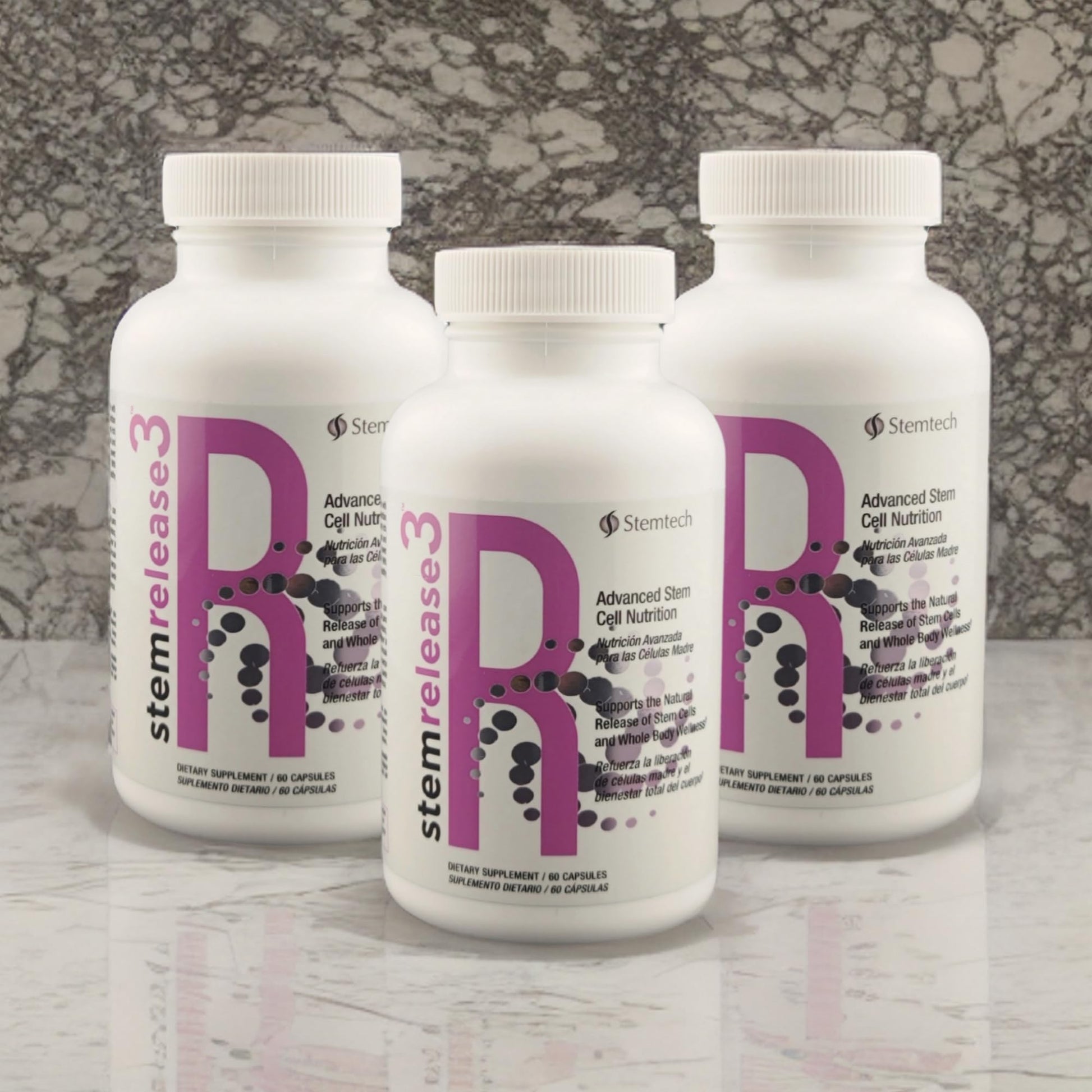 Stemtech Stemrelease3™ Cutting-Edge Stem Cell Nutrition for Natural Renewal and Youthful Vitality, Exclusive Blend for Enhanced Telomere Health 60 Capsules (3 Pack) StemTech buy supplements canada