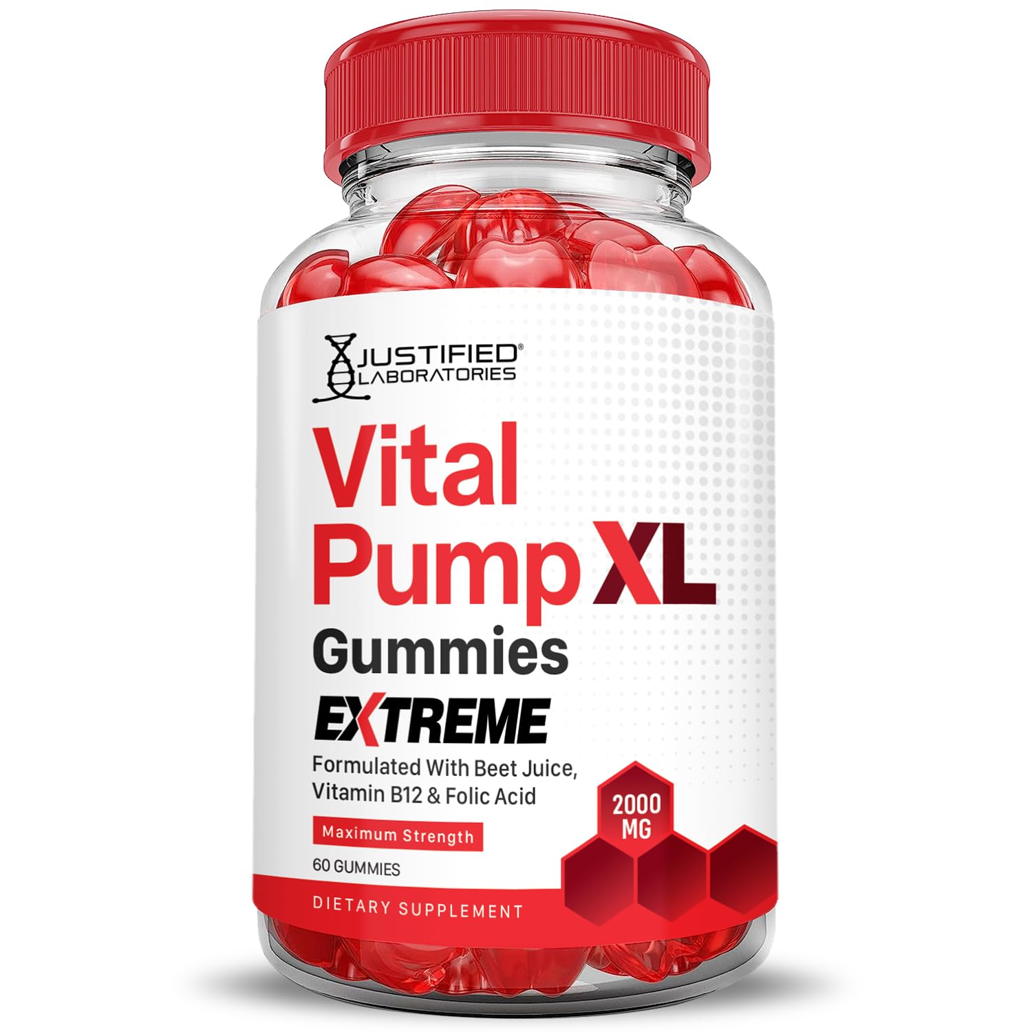 Justified Laboratories Vital Pump XL Extreme 2000MG Performance Gummies Vital PumpXL Advanced Formula Formulated with Beet Juice ACV Pomegranate Powder B12 Vegan Non GMO 60 Gummys Justified Laboratories buy supplements canada