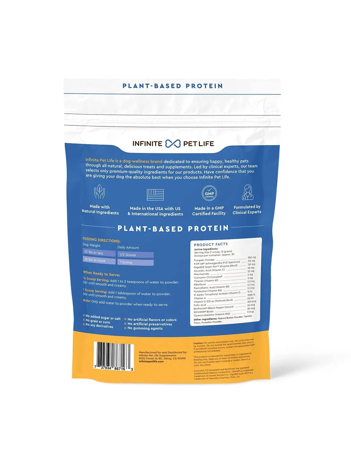 Infinite Pet Life Ultimate Multi-Function Peanut Butter Dog Vitamin Powder | 12.7 oz | All-Inclusive Dog Vitamins and Supplements Infinite Pet Supplements buy supplements canada