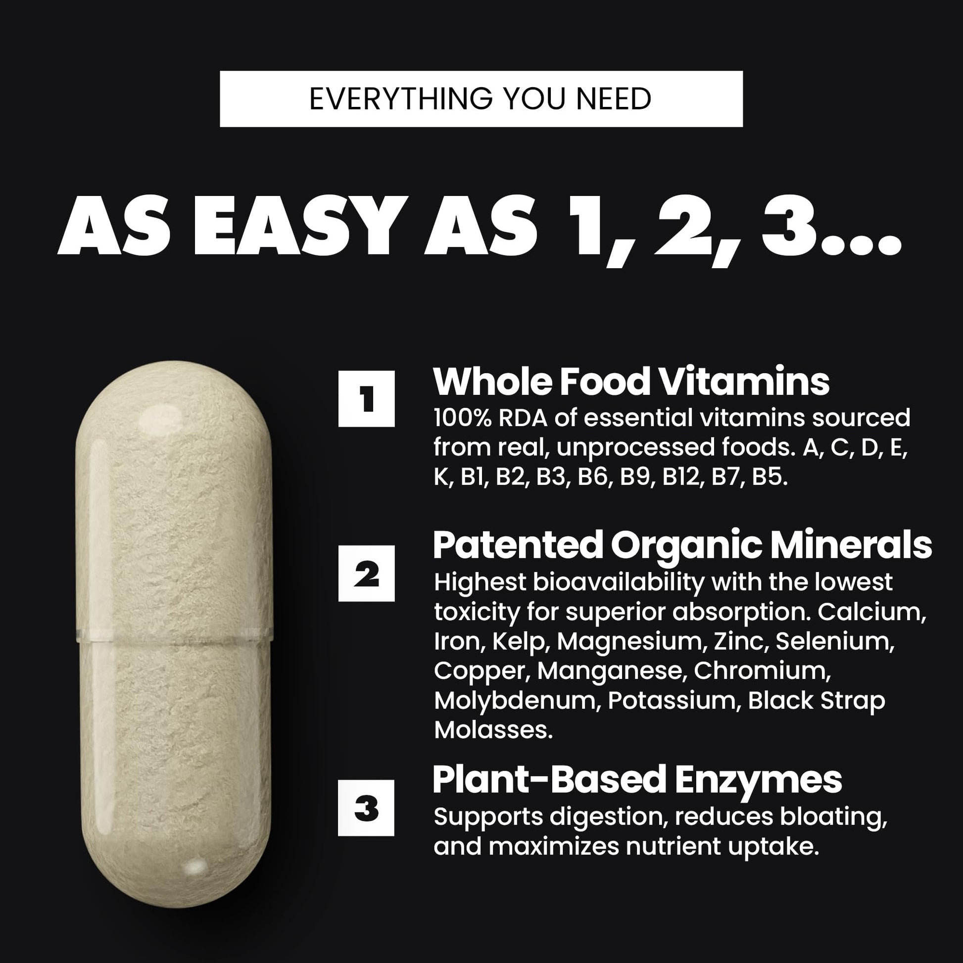 Gains in Bulk Square 1 Multivitamin and Mineral Supplement for Women and Men, Vitamins, Digestive Enzymes and Organic Minerals for Muscle Health, Performance and Immune Support, 90 Capsules GAINS IN BULK GAINSINBULK.COM buy supplements canada