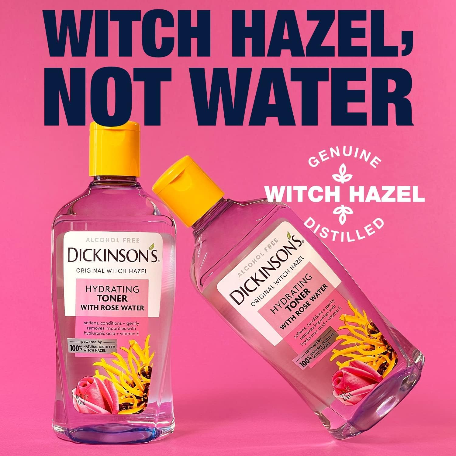 Dickinson's Enhanced Witch Hazel Hydrating Toner with Rosewater, Alcohol Free, 98% Natural Formula, 16 Fl Oz (Pack of 1) Dickinson's buy supplements canada