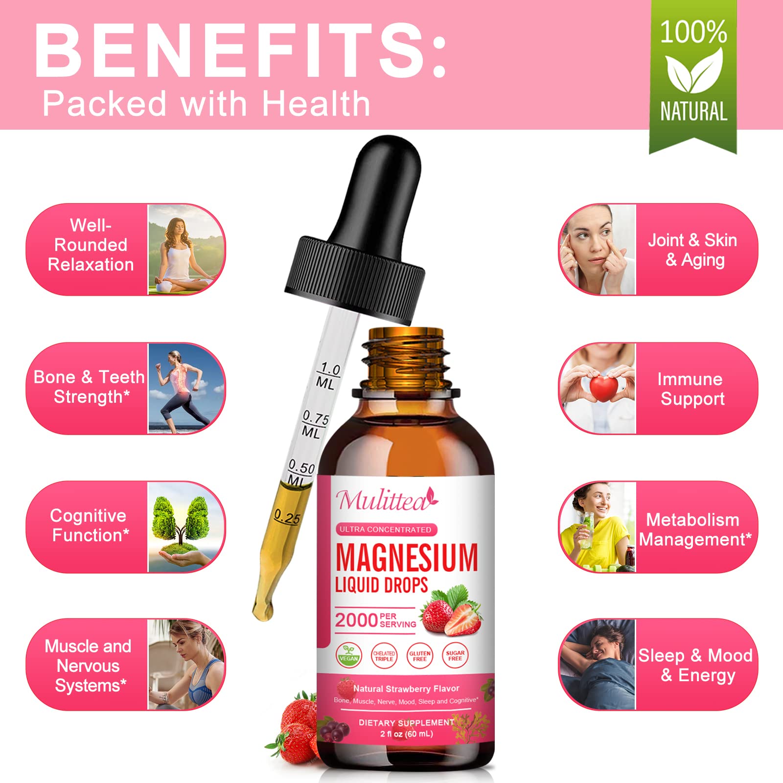 Magnesium Glycinate Liquid, High Potency Magnesium Glycinate, Citrate, Sugar Free Vegan Non-GMO Complex Supplement Promotes Nerv,Relaxation,Muscle,Sleep Support* Mulittea buy supplements canada